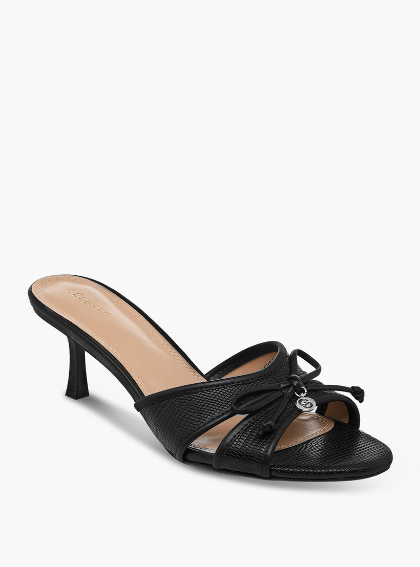 صندل بتفاصيل فيونكة سهل الارتداء مع كعب مدبب للنساء من سيليست-women-shoes-sandals-heeled-image-2