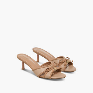 Celeste Women's Bow Detail Slip-On Sandals with Flared Heels-women-shoes-sandals-image-1