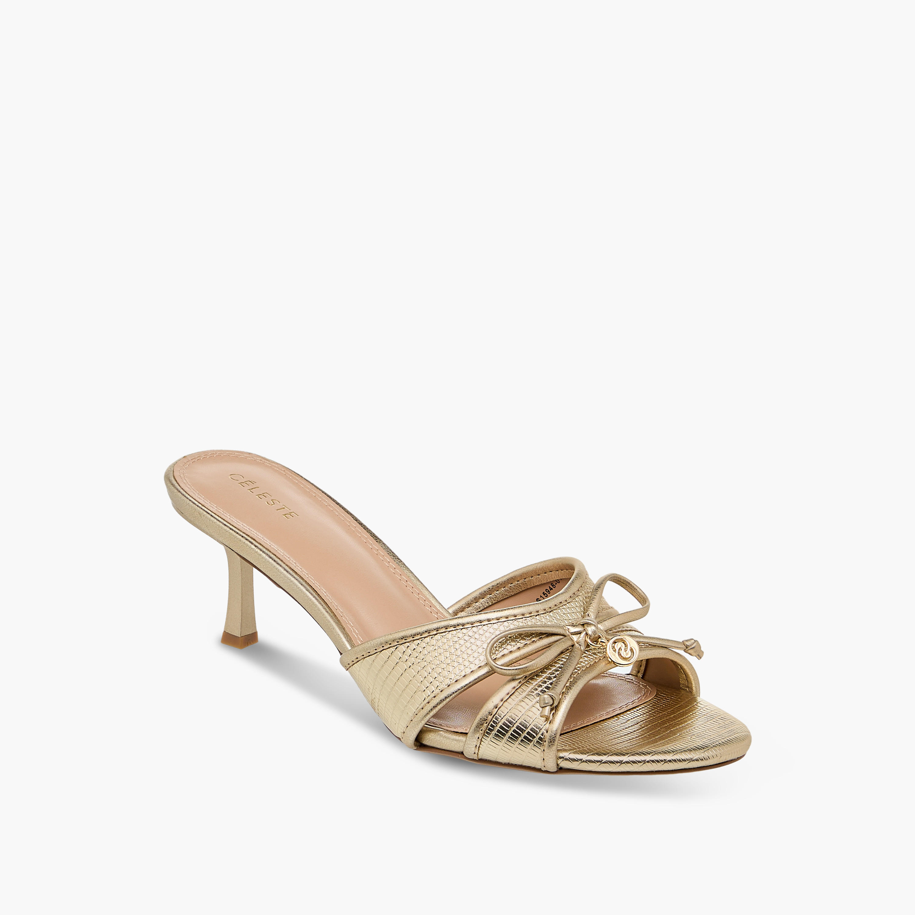 صندل بتفاصيل فيونكة سهل الارتداء مع كعب مدبب للنساء من سيليست-women-shoes-sandals-heeled-image-2