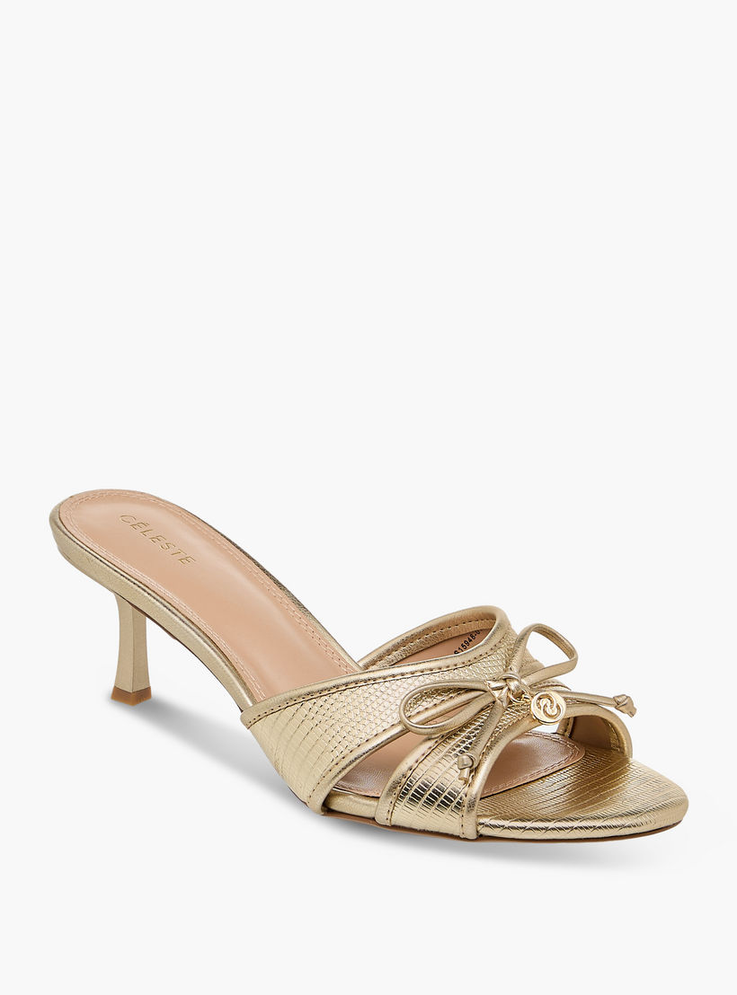 صندل بتفاصيل فيونكة سهل الارتداء مع كعب مدبب للنساء من سيليست-women-shoes-sandals-heeled-image-2