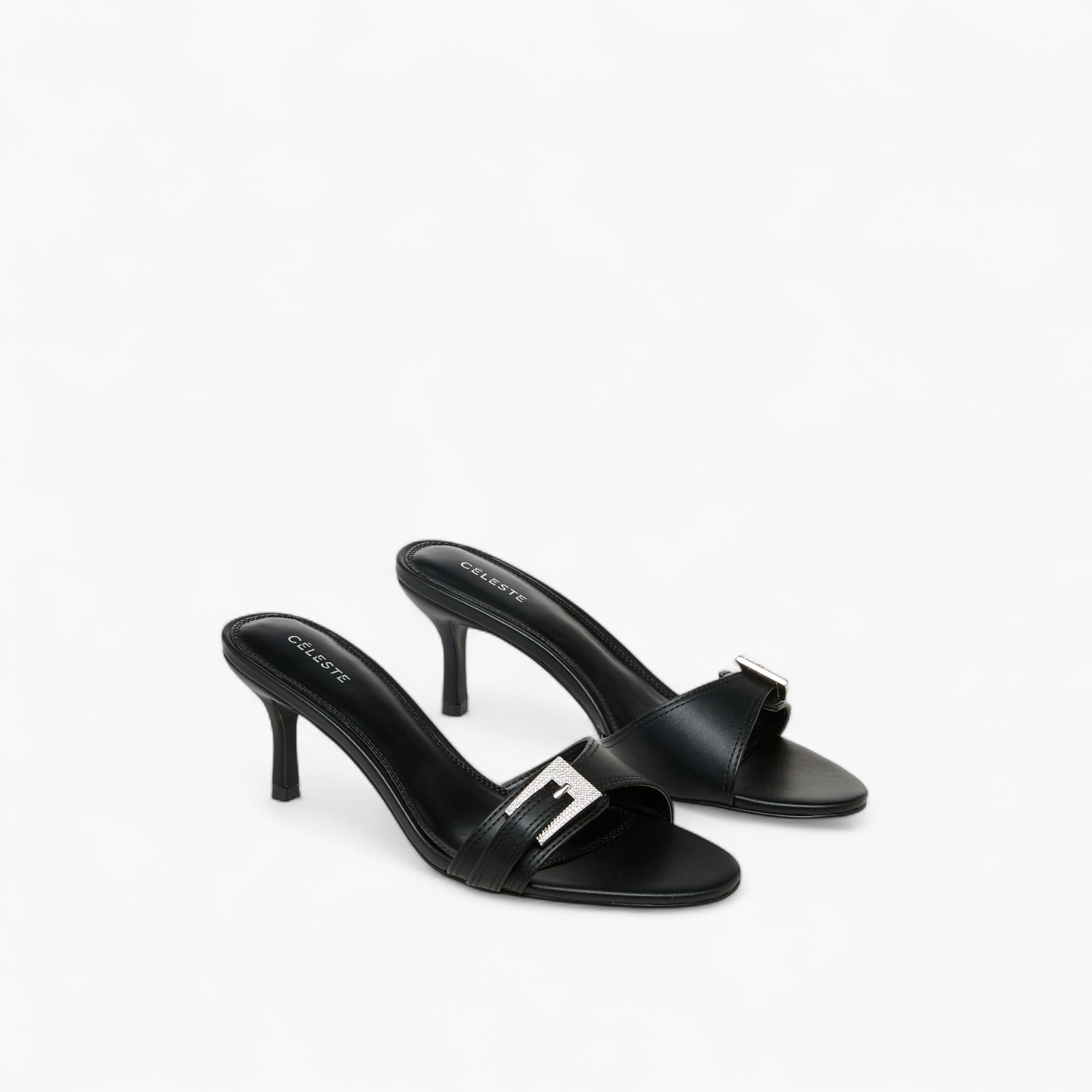 صندل سهل الارتداء بزينة إبزيم وكعب رفيع من سيليست-women-shoes-sandals-heeled-image-1