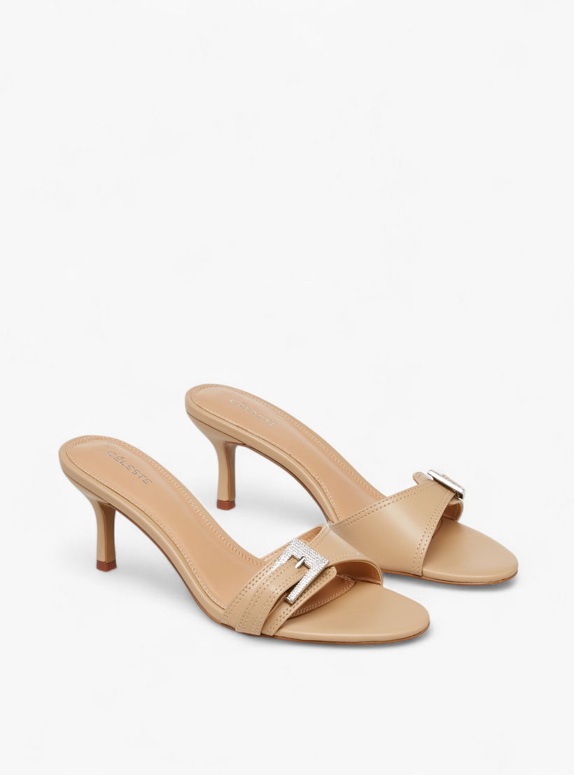 صندل سهل الارتداء بزينة إبزيم وكعب رفيع من سيليست-women-shoes-sandals-heeled-image-1