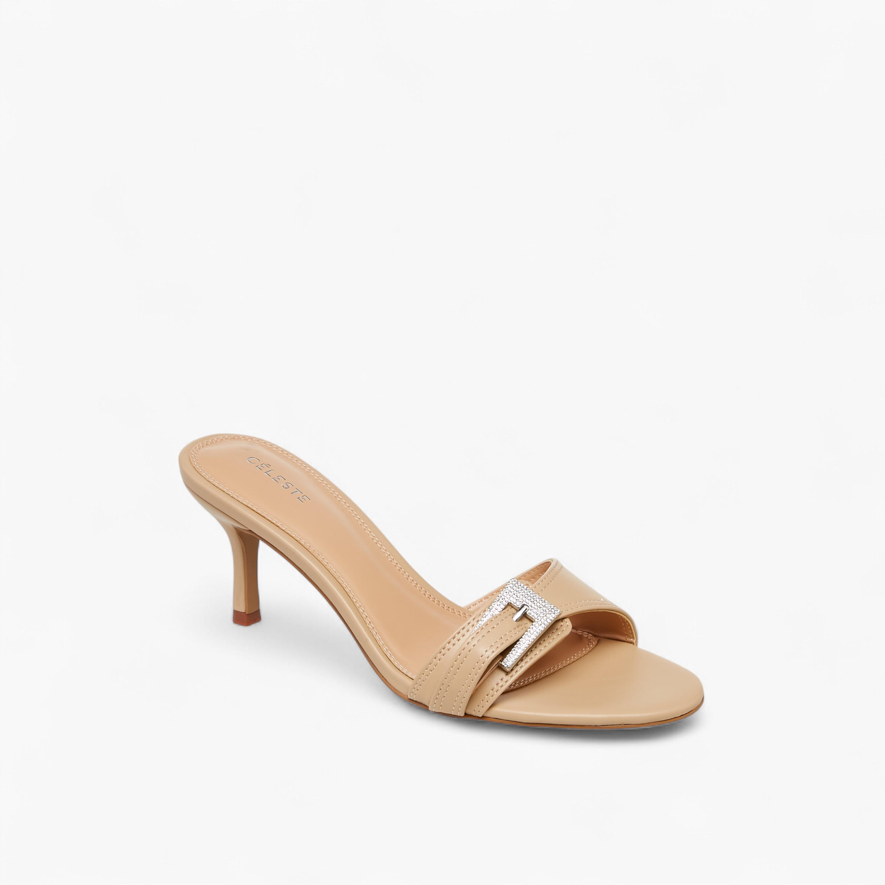 صندل سهل الارتداء بزينة إبزيم وكعب رفيع من سيليست-women-shoes-sandals-heeled-image-2