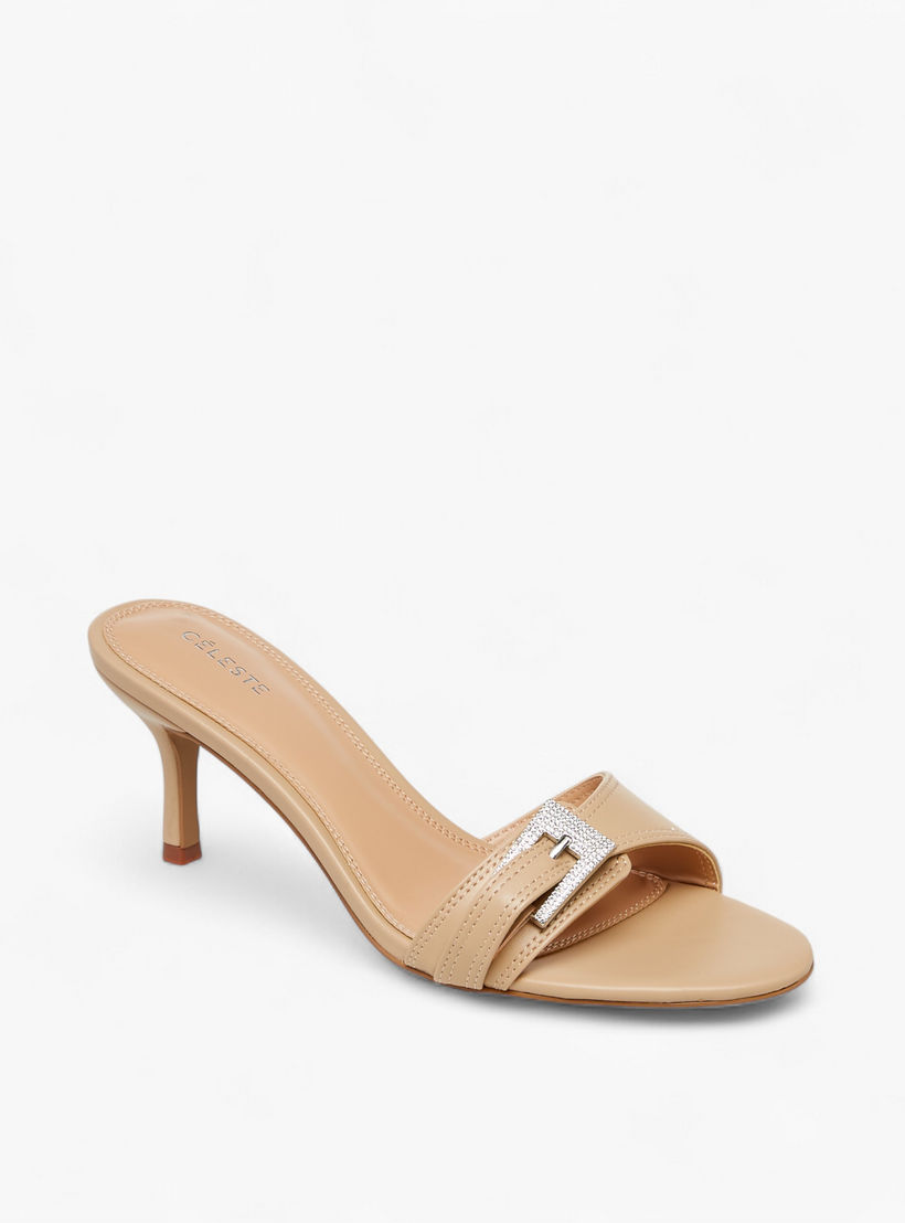 صندل سهل الارتداء بزينة إبزيم وكعب رفيع من سيليست-women-shoes-sandals-heeled-image-2