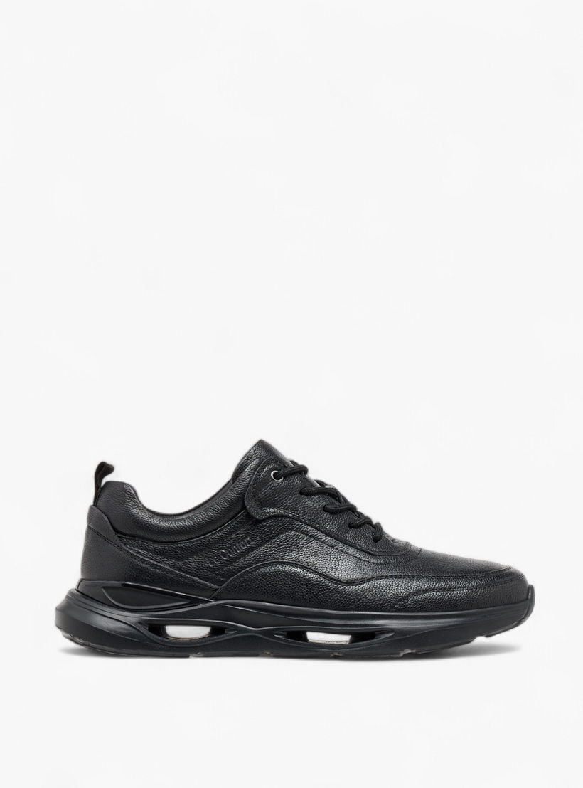Le Confort Leather Panelled Lace-Up Sneakers-men-shoes-sneakers-image-3
