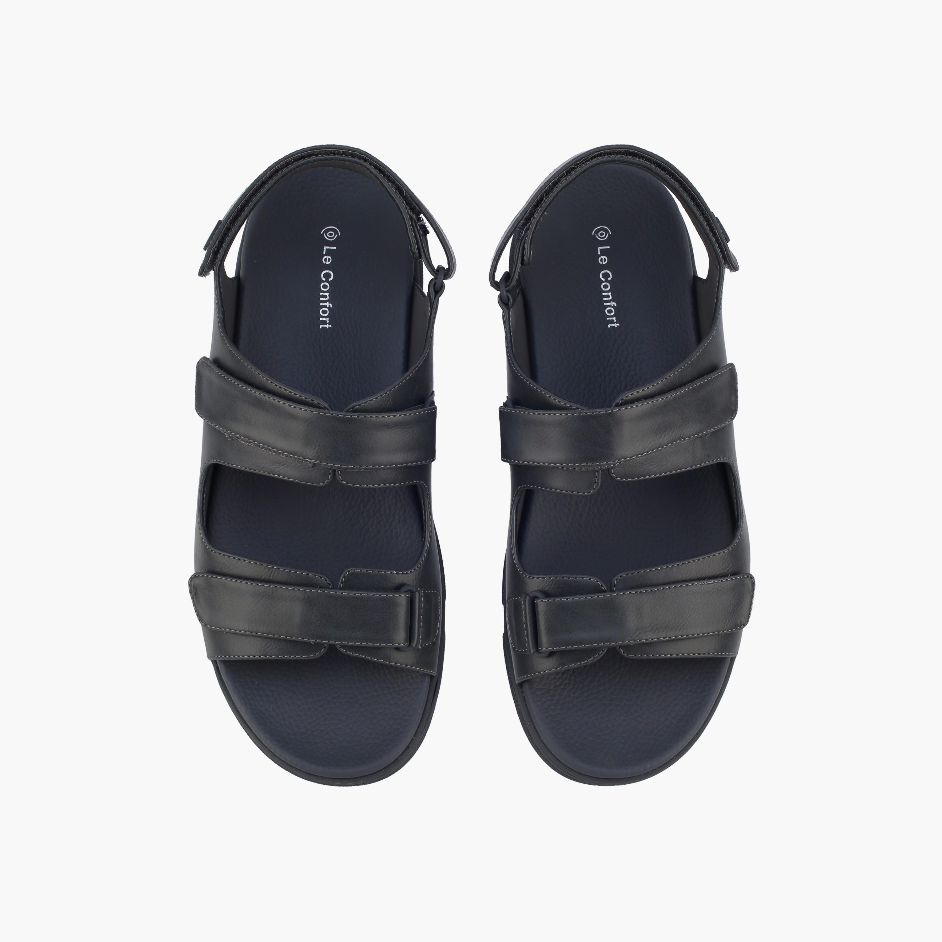 Le Confort Men Textured Hook & Loop Sandals-men-shoes-sandals-image-1