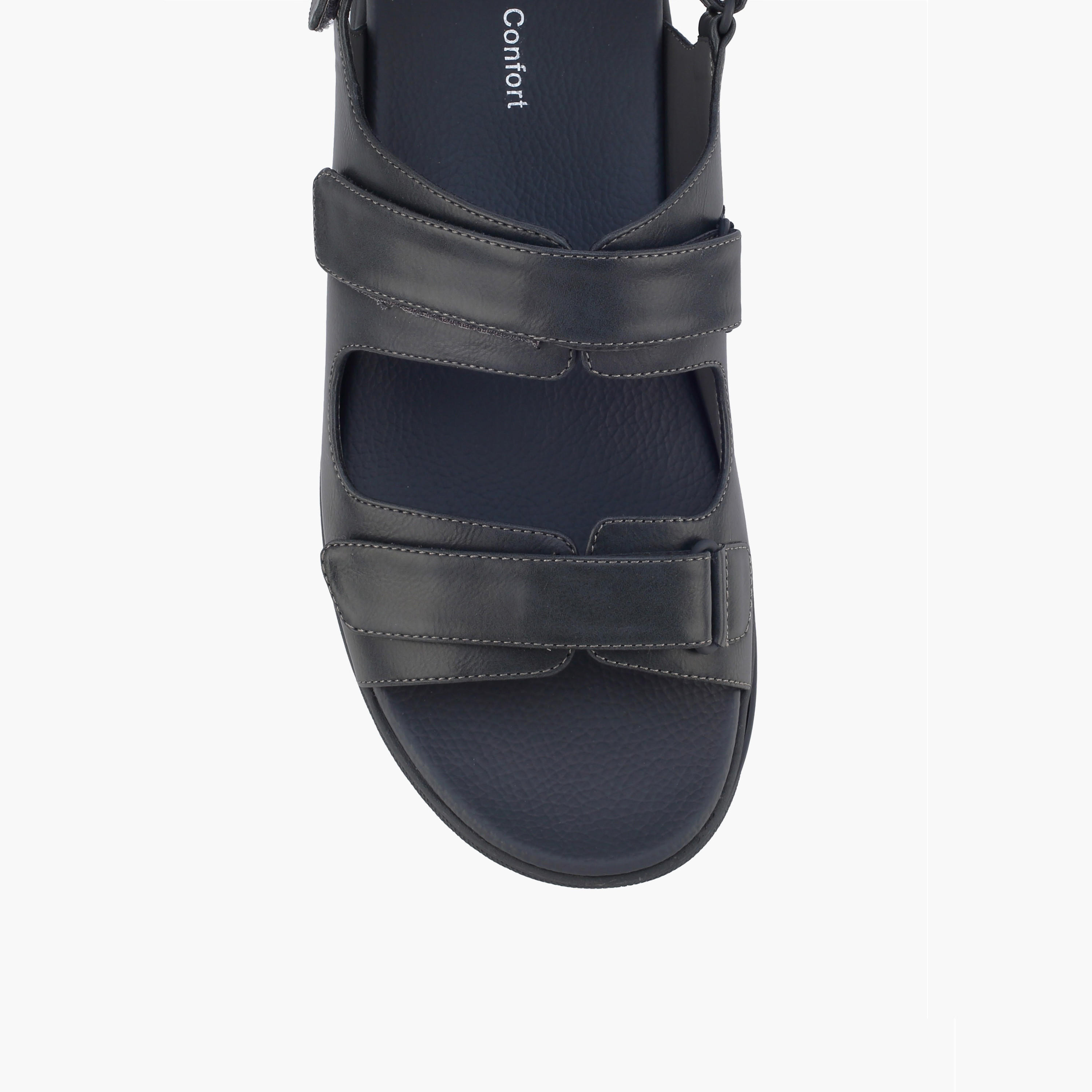 Le Confort Men Textured Hook & Loop Sandals-men-shoes-sandals-image-3