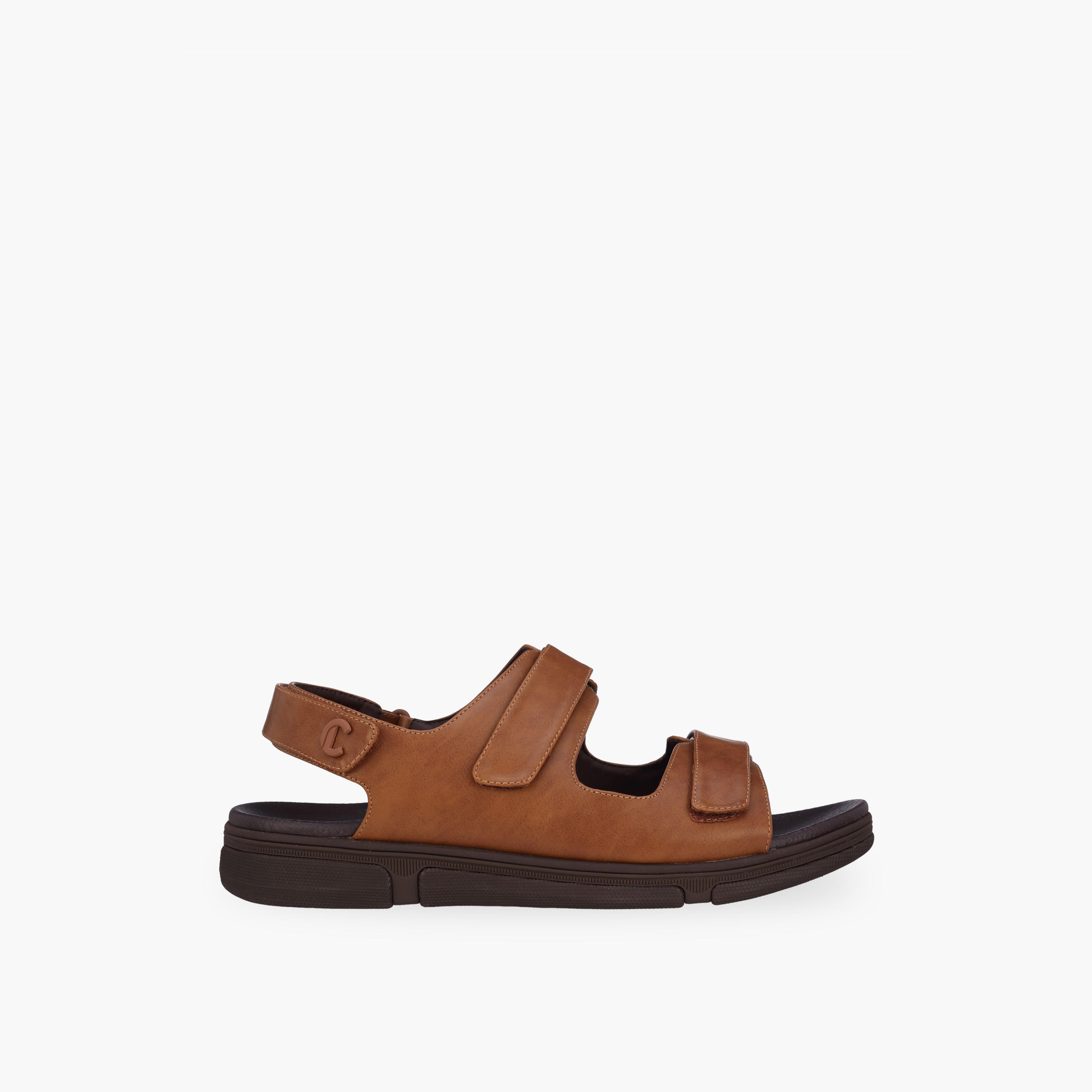 Le Confort Men Textured Hook & Loop Sandals-men-shoes-sandals-image-2