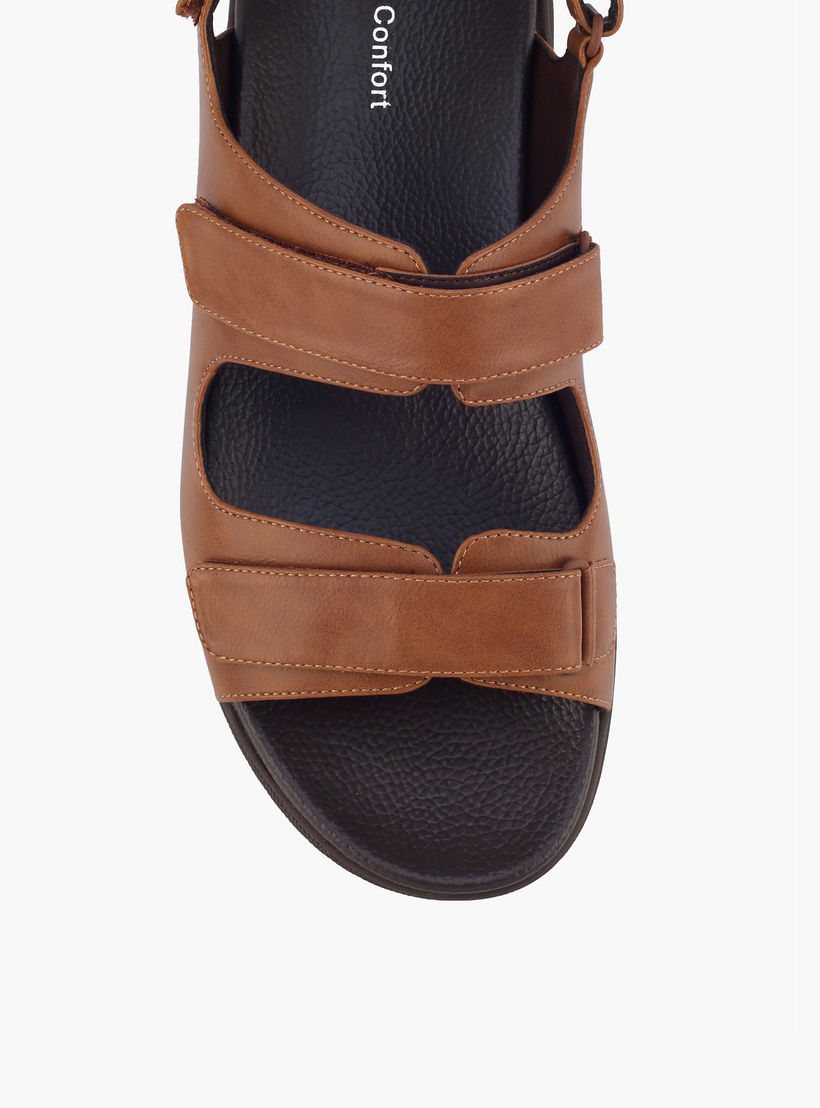 Le Confort Men Textured Hook & Loop Sandals-men-shoes-sandals-image-3