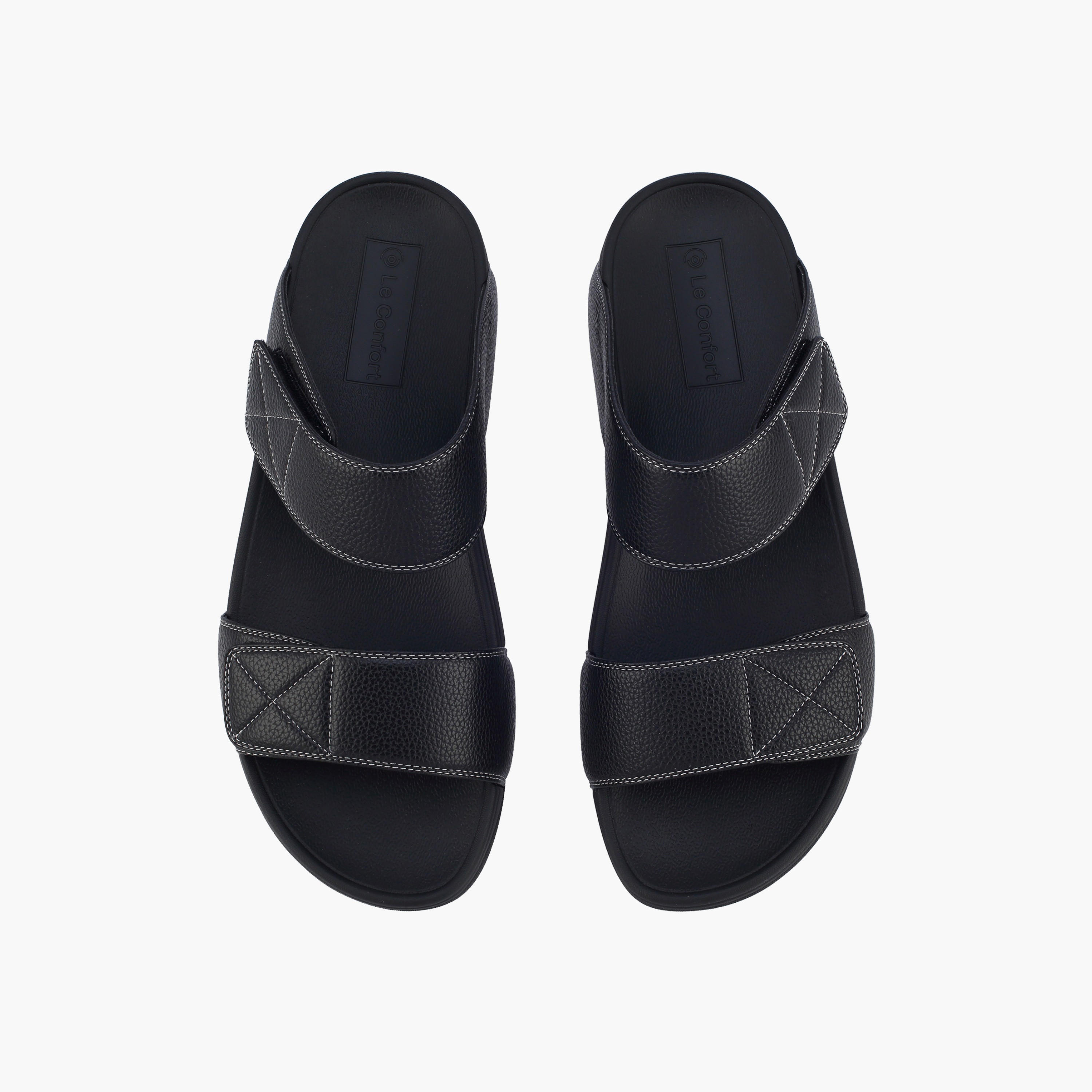 صندل بحزام مزدوج وشريط لاصق للرجال من لو كونفورت-men-shoes-sandals-image-1