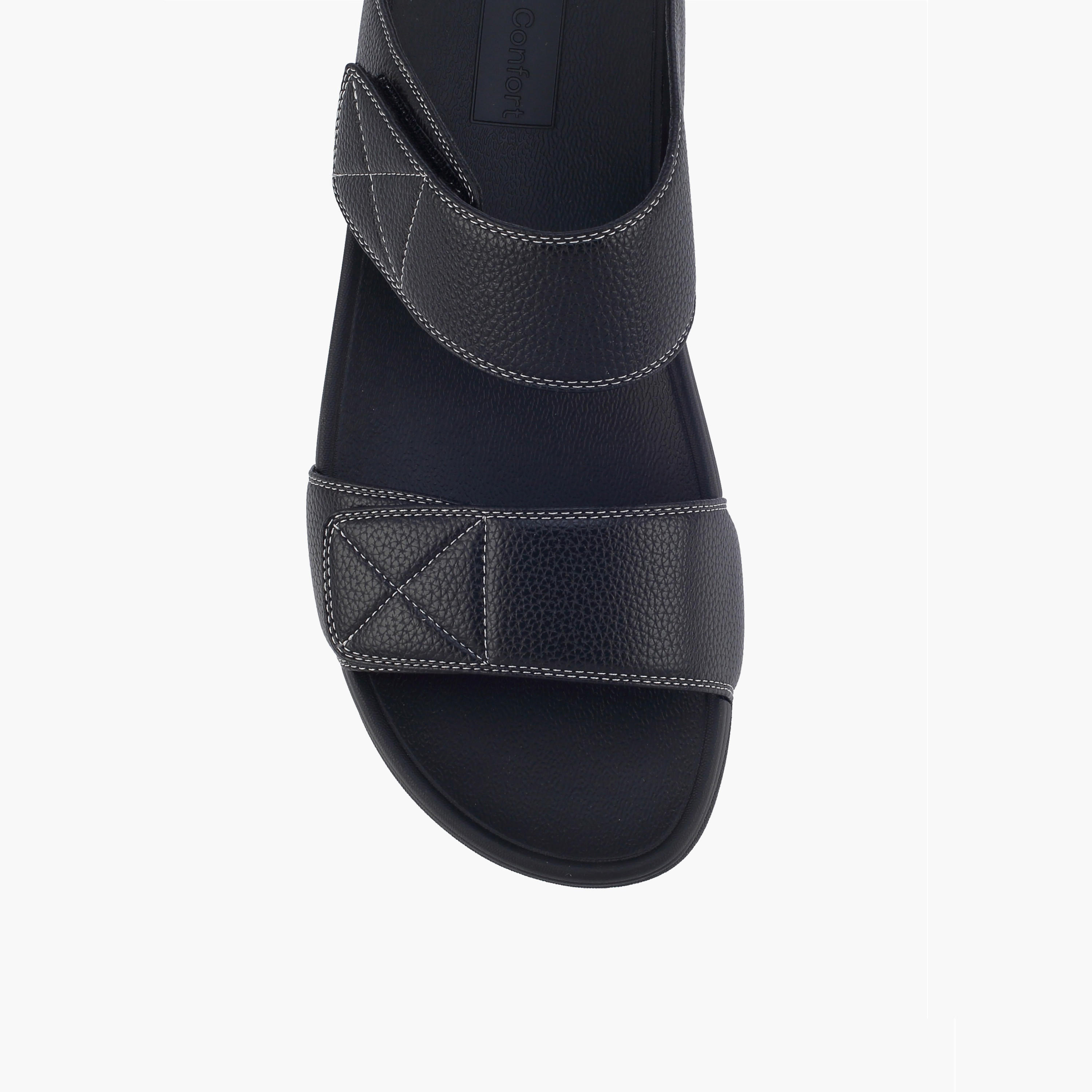 صندل بحزام مزدوج وشريط لاصق للرجال من لو كونفورت-men-shoes-sandals-image-3