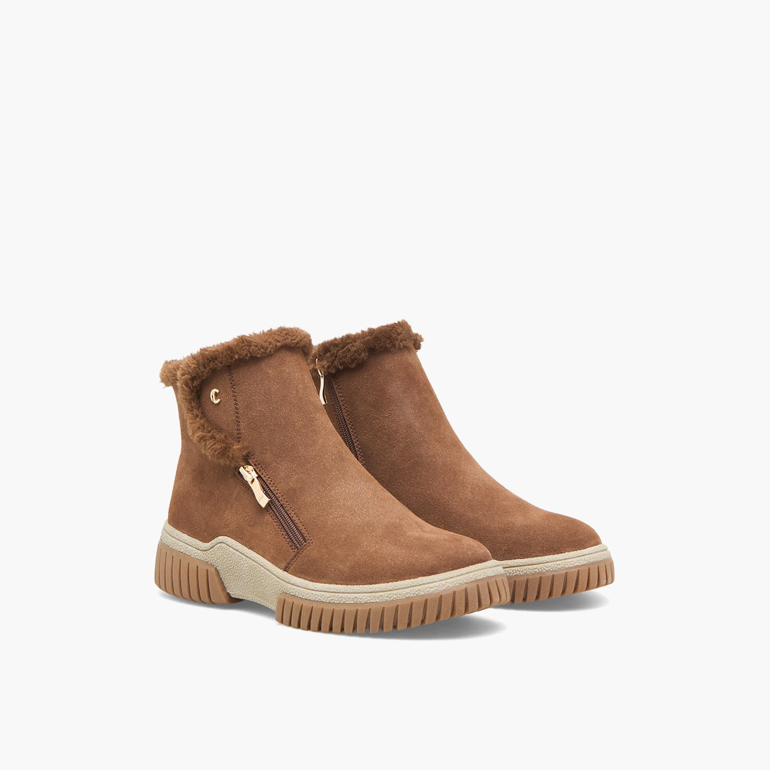 Le Confort Women Faux Fur Trim Ankle Boot-women-shoes-boots-image-1