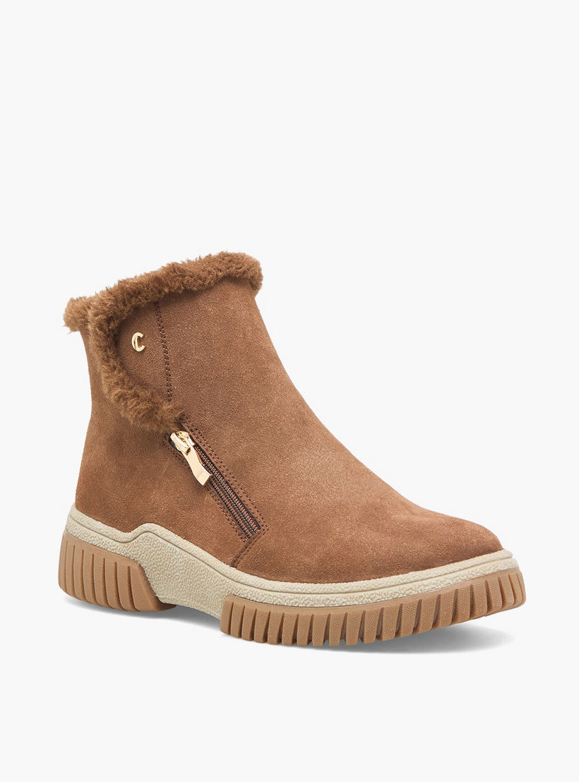 Le Confort Women Faux Fur Trim Ankle Boot-women-shoes-boots-image-2