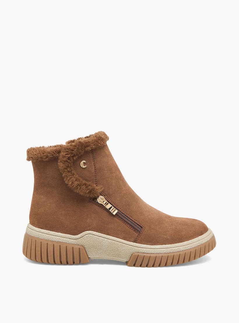 Le Confort Women Faux Fur Trim Ankle Boot-women-shoes-boots-image-3