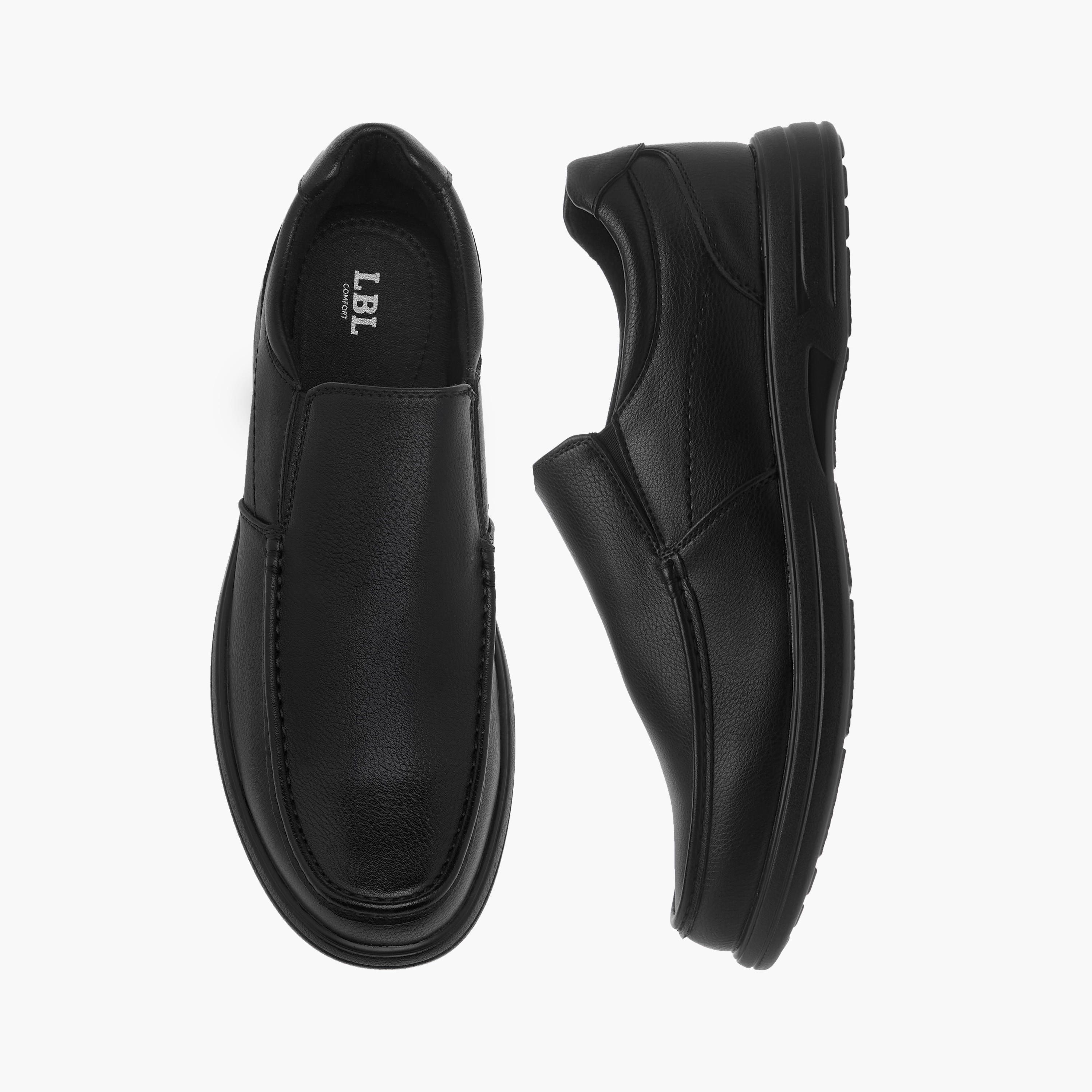 LBL by Shoexpress Panelled Slip-On Loafers-men-shoes-formalshoes-image-1