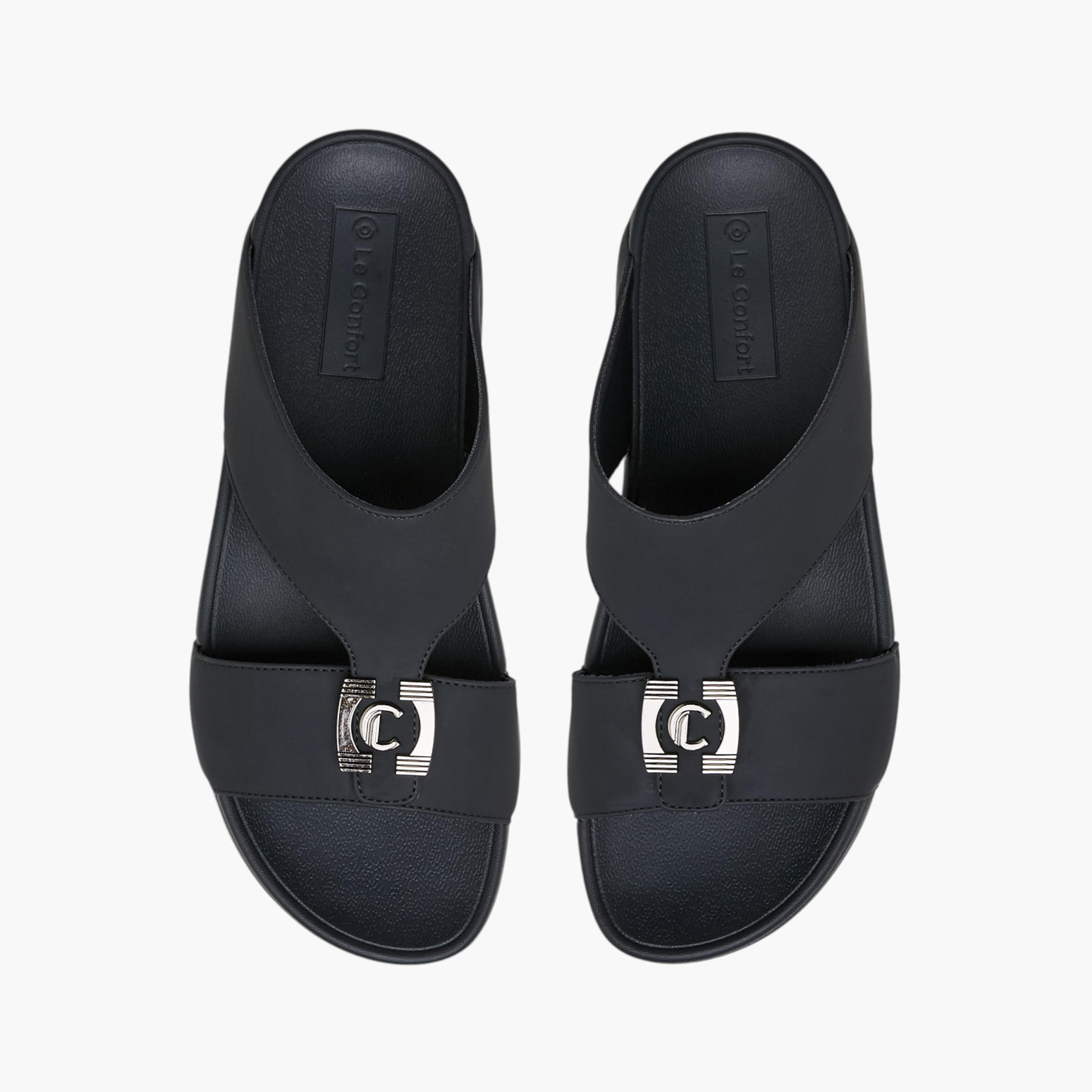 صندل مريح سهل الارتداء بزينة معدنية من لو كونفورت-men-shoes-sandals-image-1