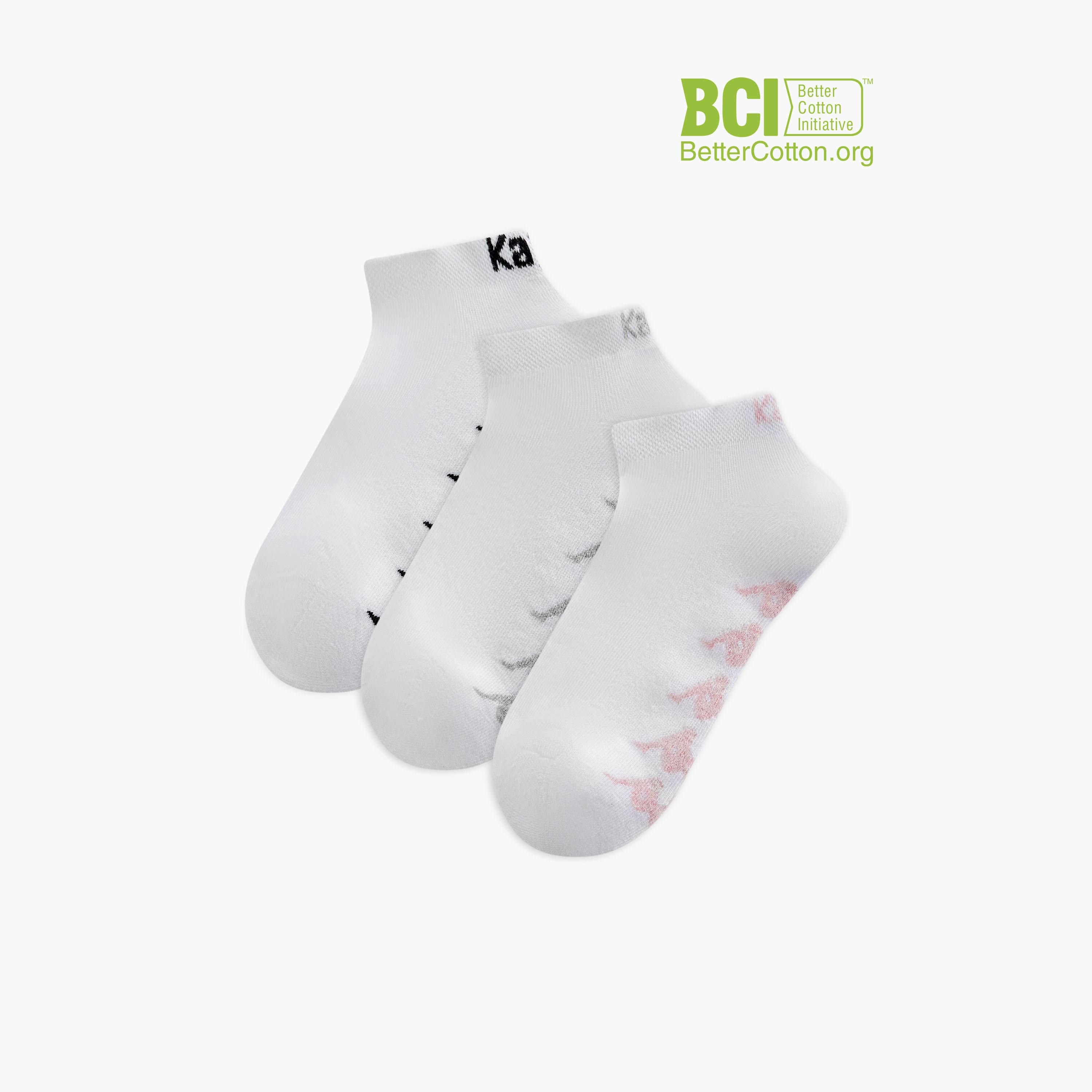 Kappa Printed Ankle Length Cushioned Sports Socks - Set of 3-women-socksandstockings-image-1