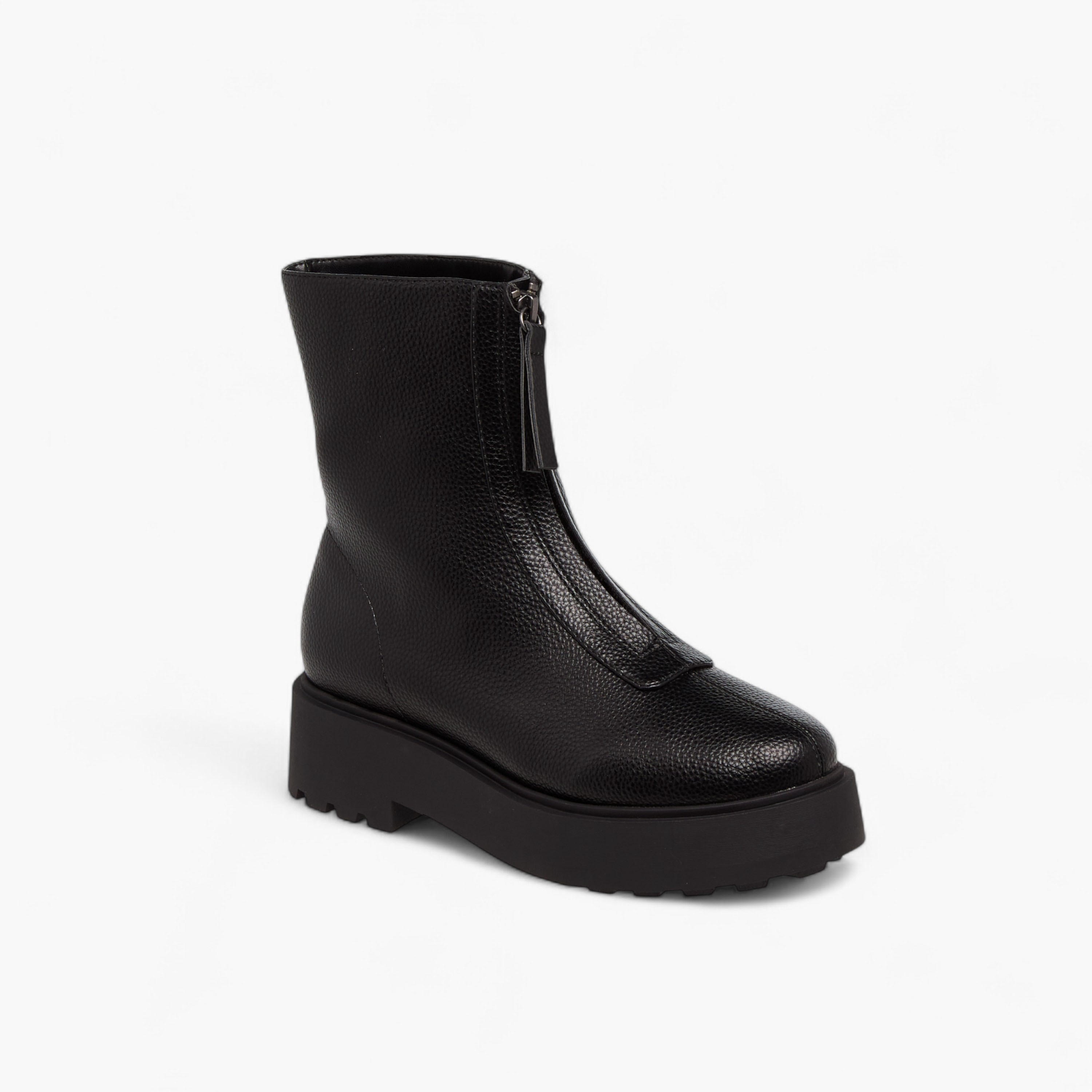 Celeste Women's Textured Ankle Boots with Zip Closure-women-shoes-boots-image-2