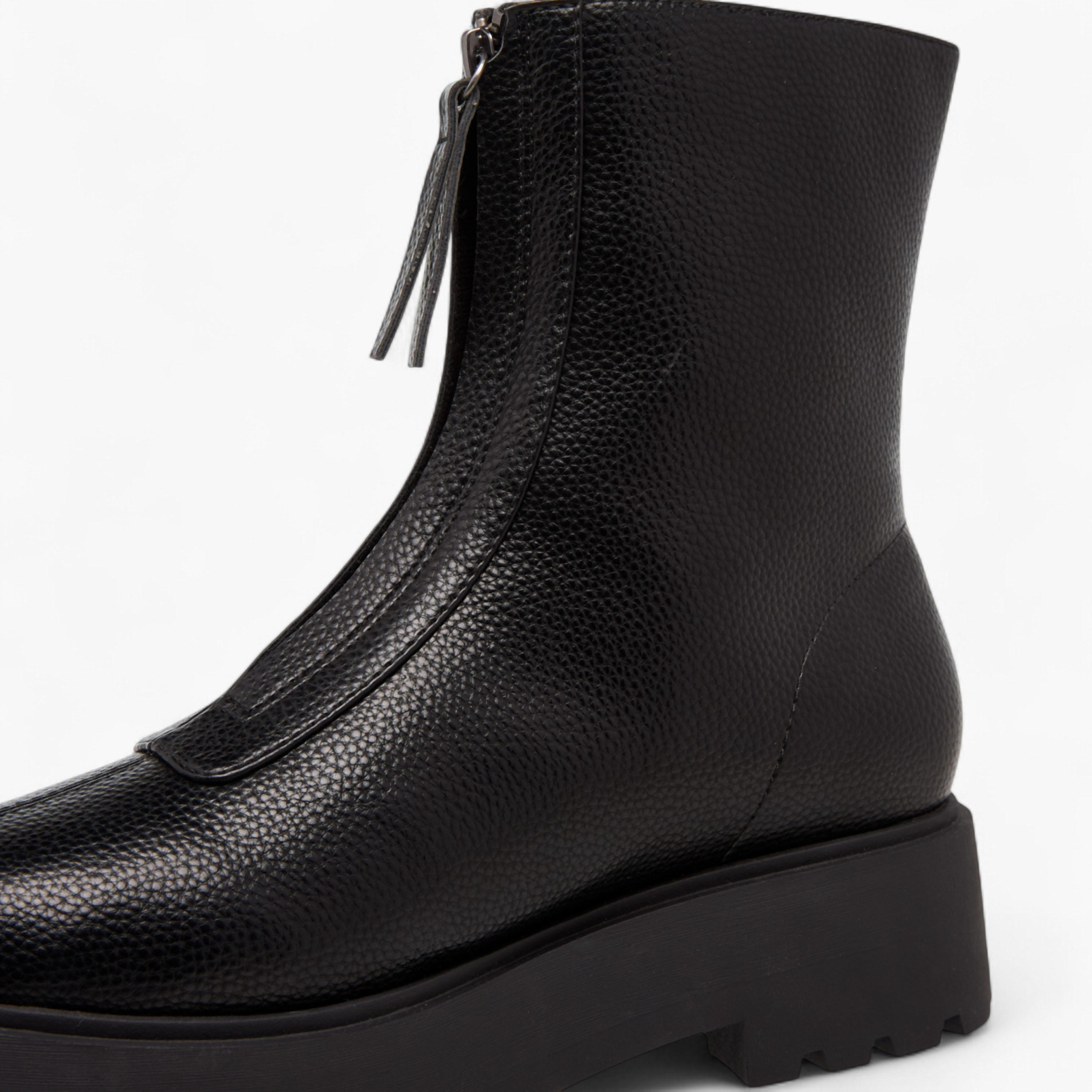 Celeste Women's Textured Ankle Boots with Zip Closure-women-shoes-boots-image-4