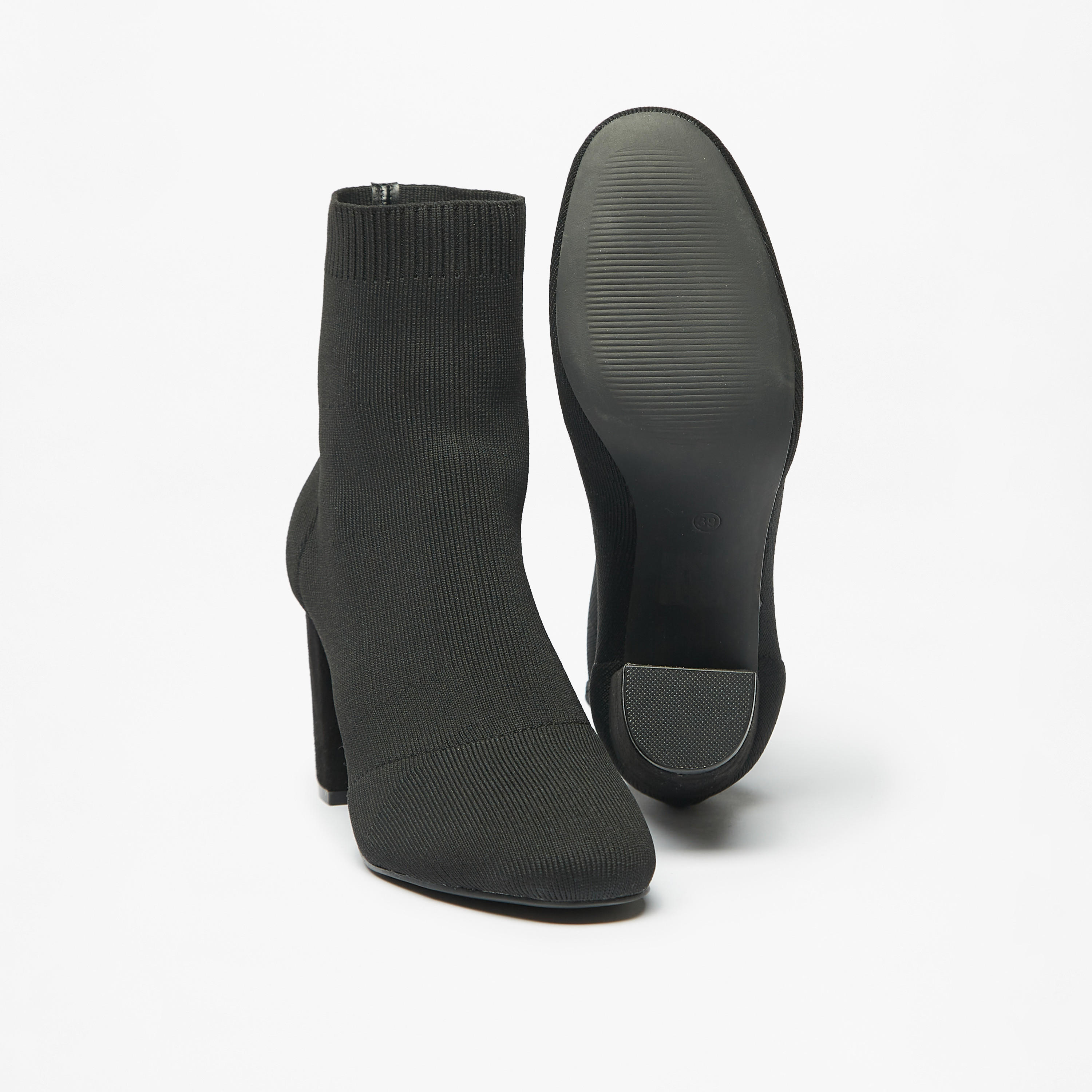 حذاء بطول الكاحل سهل الارتداء وبارز الملمس بِكعب سميك للنساء من سيليست-women-shoes-boots-image-5
