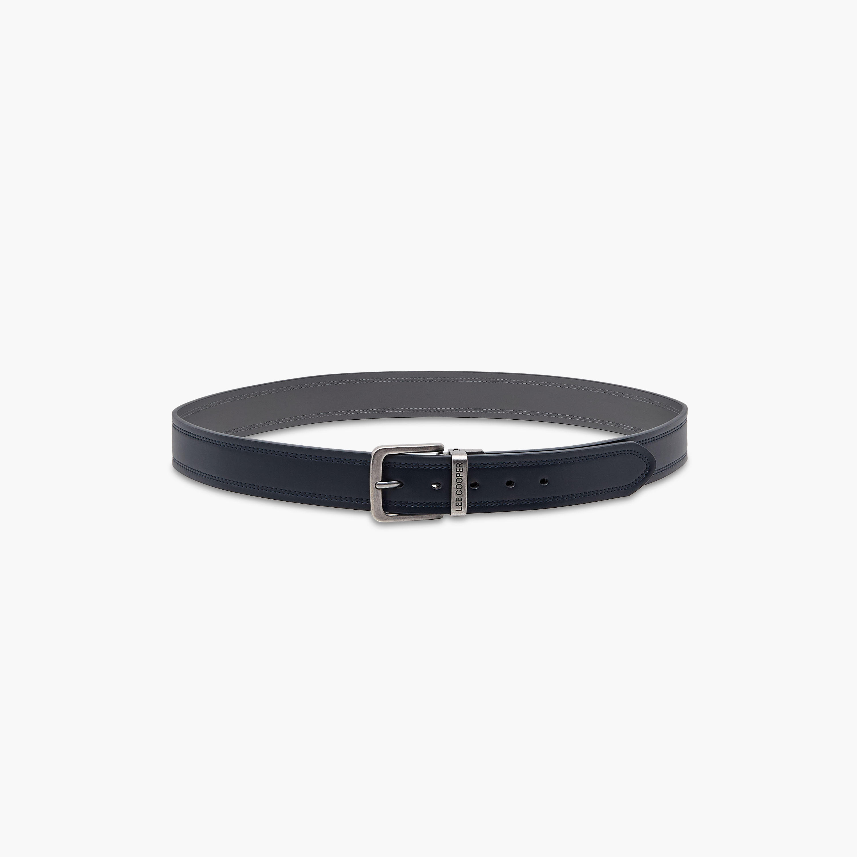 Lee Cooper Solid Belt with Pin Buckle Closure and Stitch Detailing-men-beltsandwallets-belts-image-4