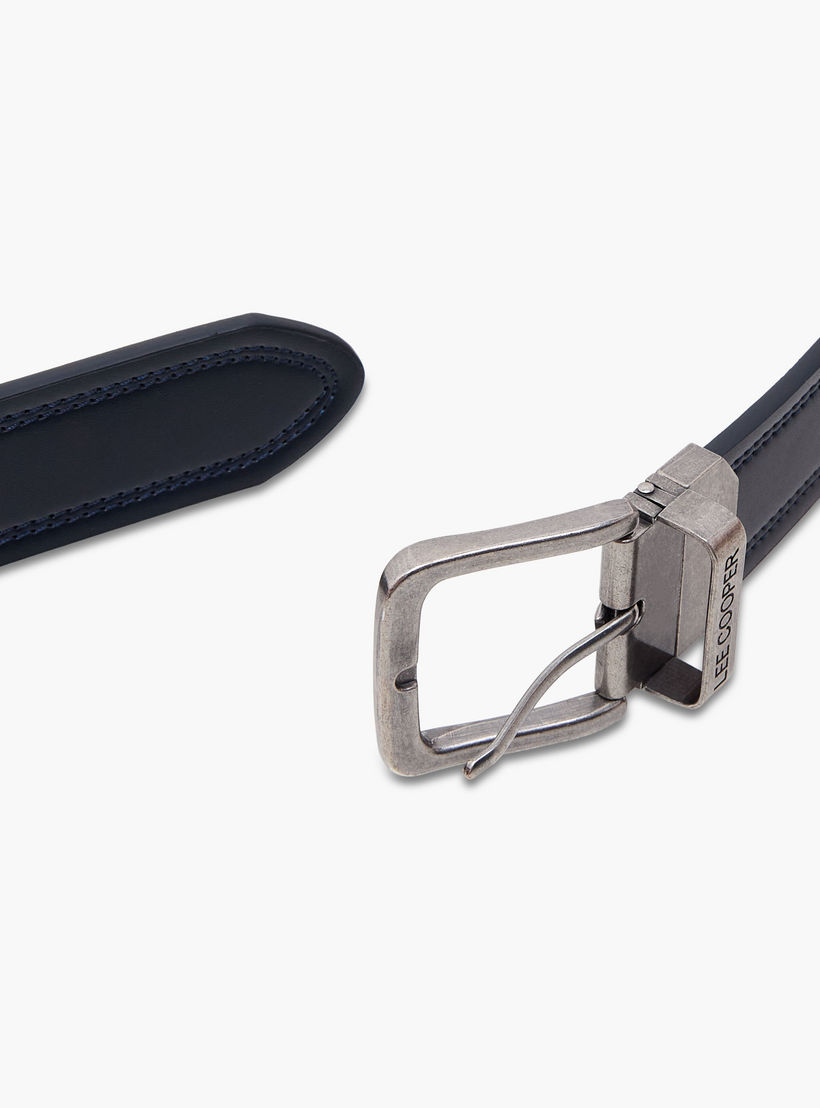 Lee Cooper Solid Belt with Pin Buckle Closure and Stitch Detailing-men-beltsandwallets-belts-image-5