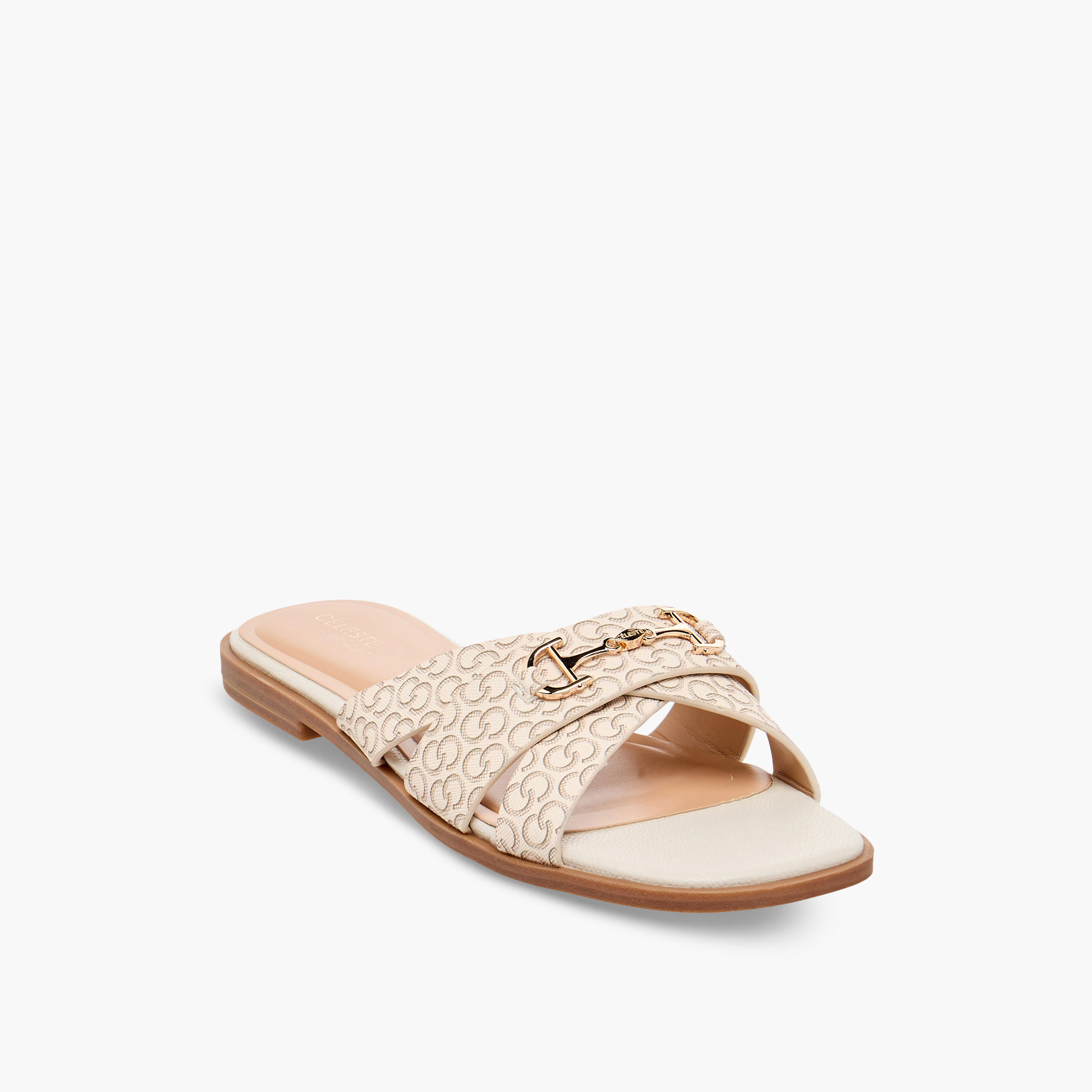 صندل نسائي بطبعات و حزام متقاطع من سيليست-women-shoes-sandals-flats-image-2