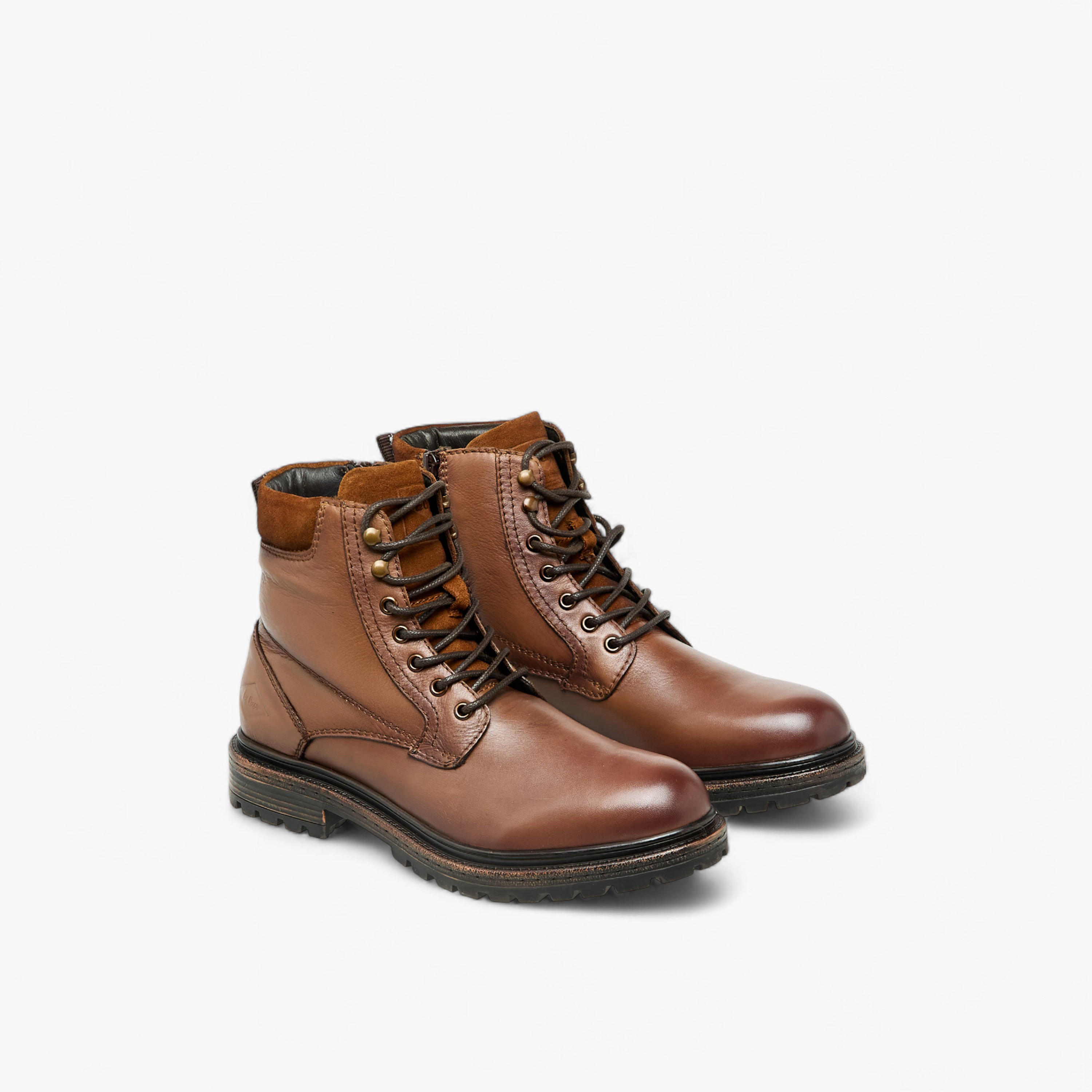 Lee Cooper Men Leather Panelled Ankle Boots-men-shoes-boots-image-1