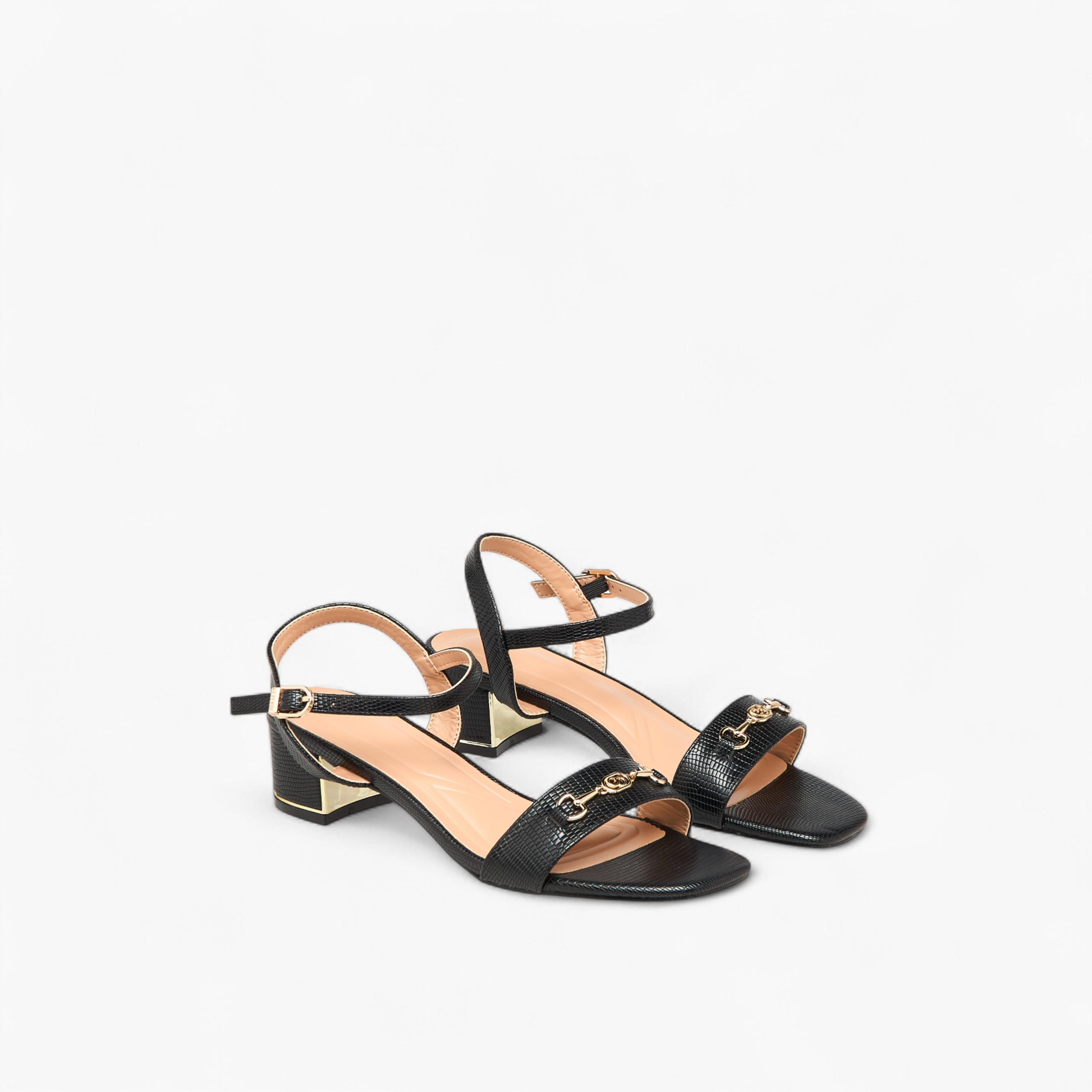 Celeste Women's Solid Block Heel Sandals with Buckle Closure-women-shoes-sandals-heeled-image-1