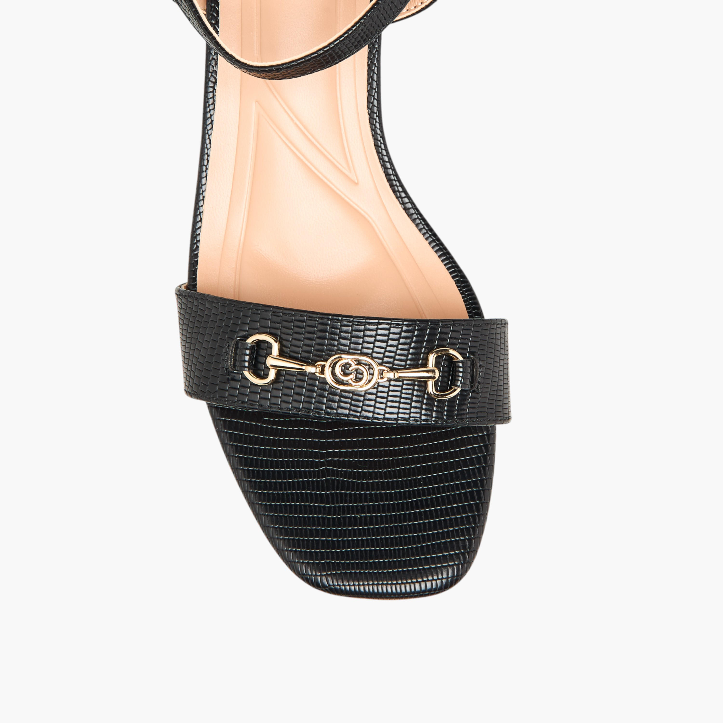 Celeste Women's Solid Block Heel Sandals with Buckle Closure-women-shoes-sandals-heeled-image-4