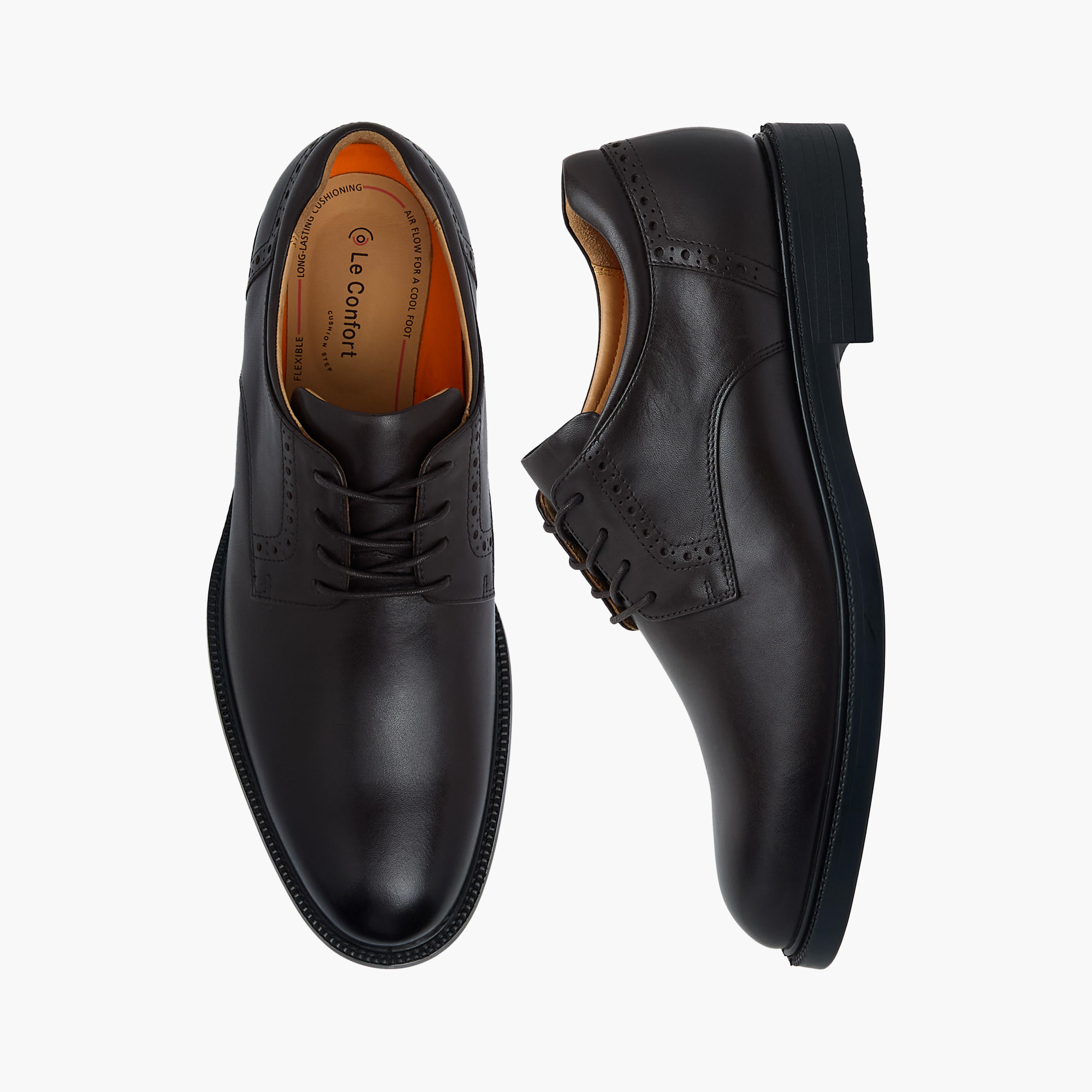 حذاء ديربي جلد طبيعي برباط للرجال من لو كونفور-men-shoes-formalshoes-image-1