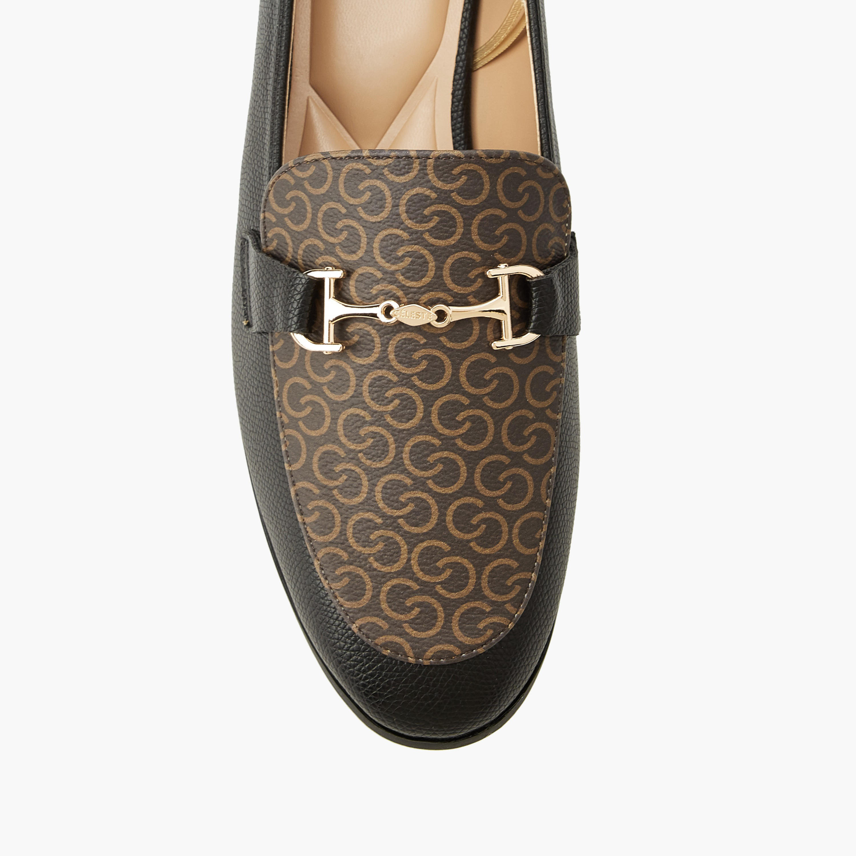 حذاء خفيف سهل الارتداء بطبعات مونوجرام للنساء من سيليست-women-shoes-flats-loafers-image-4