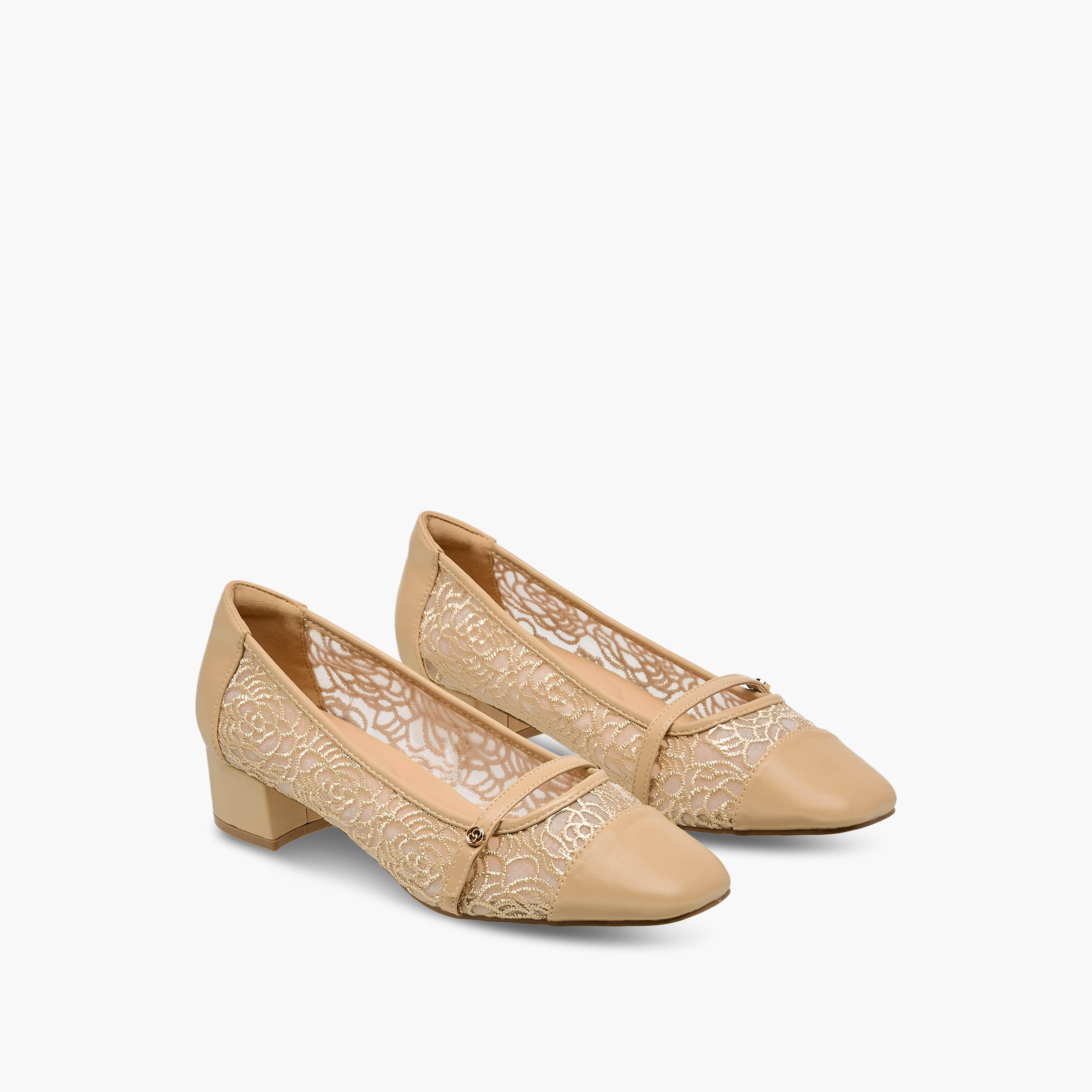 Celeste Women Lace Detail Block Heel Pumps-women-shoes-sandals-heeled-image-1