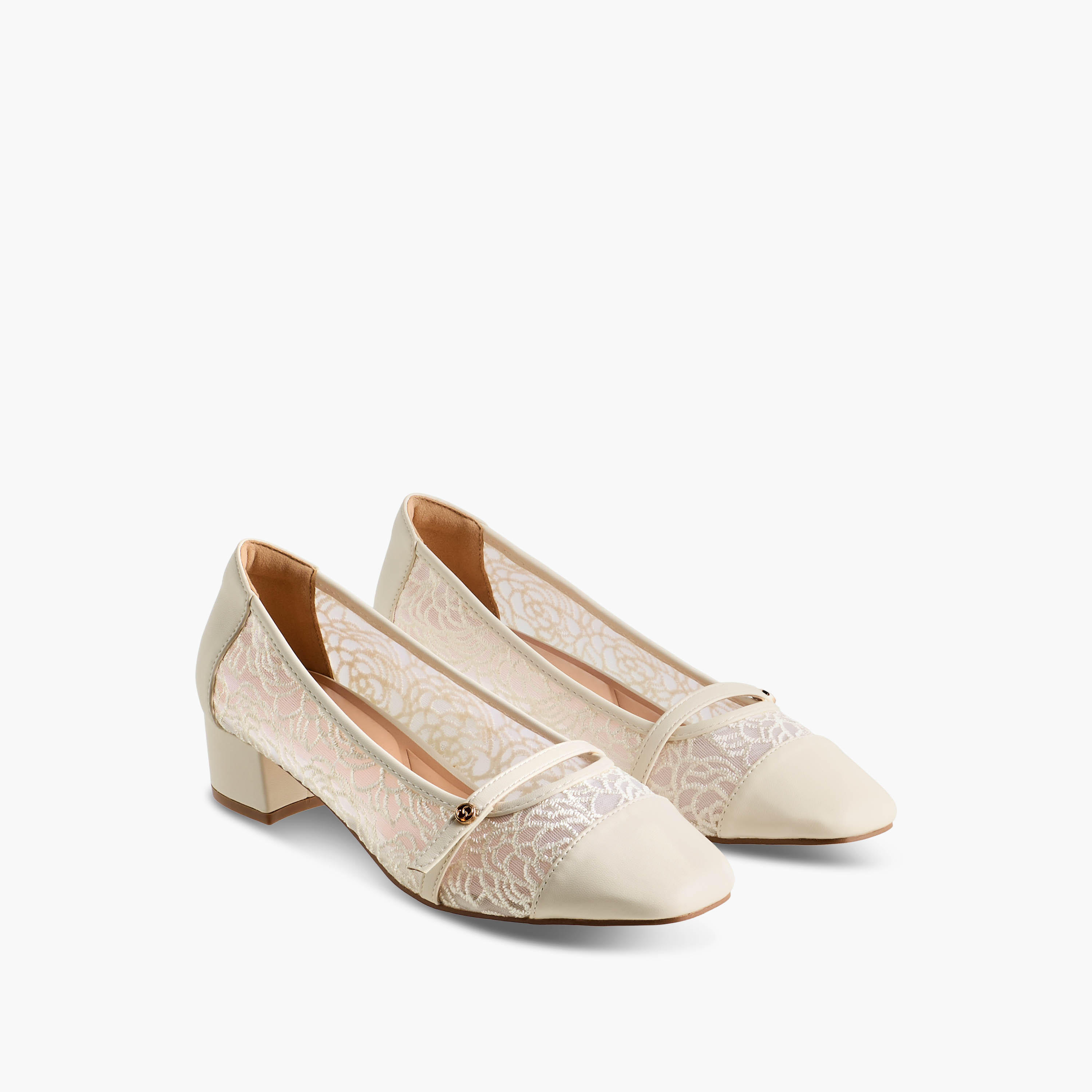 Celeste Women Lace Detail Block Heel Pumps-women-shoes-sandals-heeled-image-1