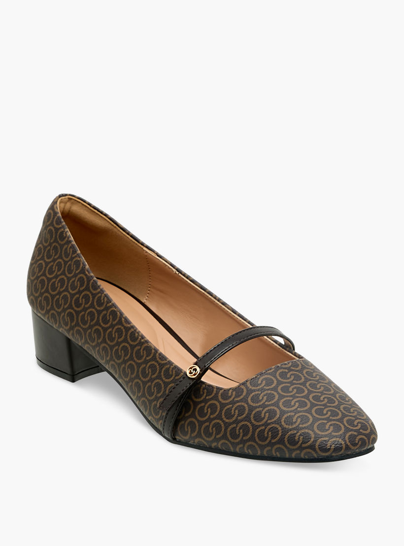 حذاء بكعب عريض وطبعات مونوجرام للنساء من سيليست-women-shoes-heels-image-3