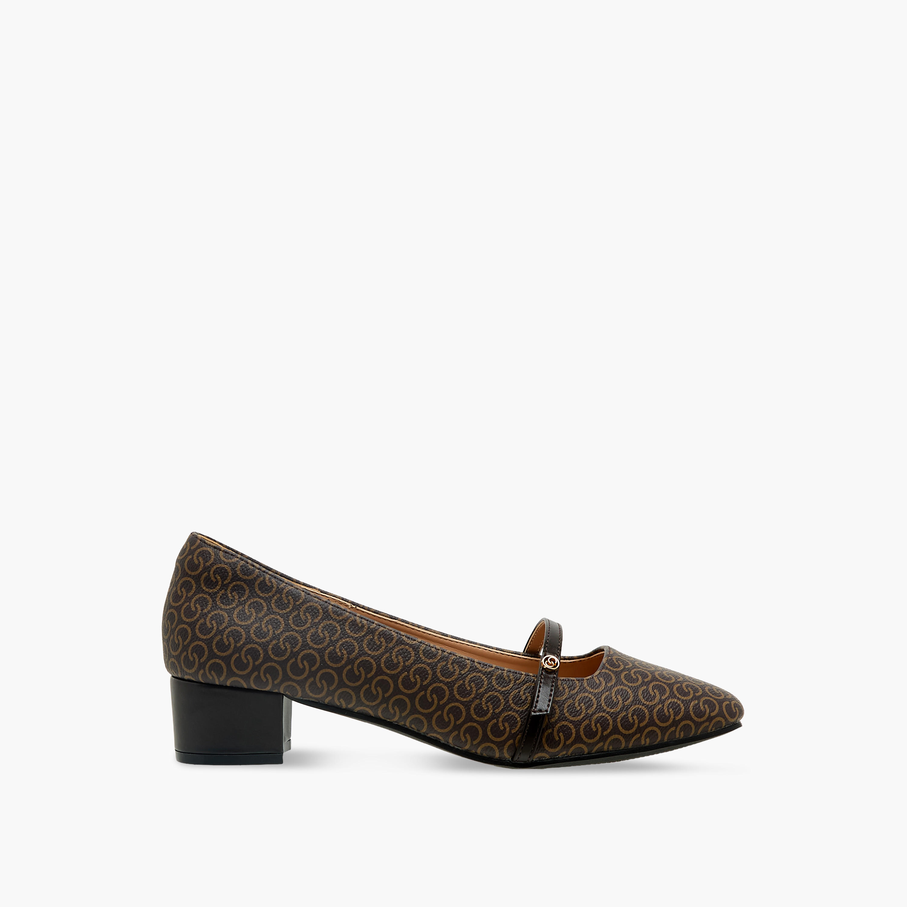 حذاء بكعب عريض وطبعات مونوجرام للنساء من سيليست-women-shoes-heels-image-4