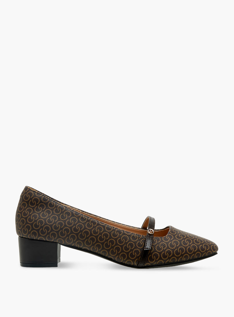 حذاء بكعب عريض وطبعات مونوجرام للنساء من سيليست-women-shoes-heels-image-4