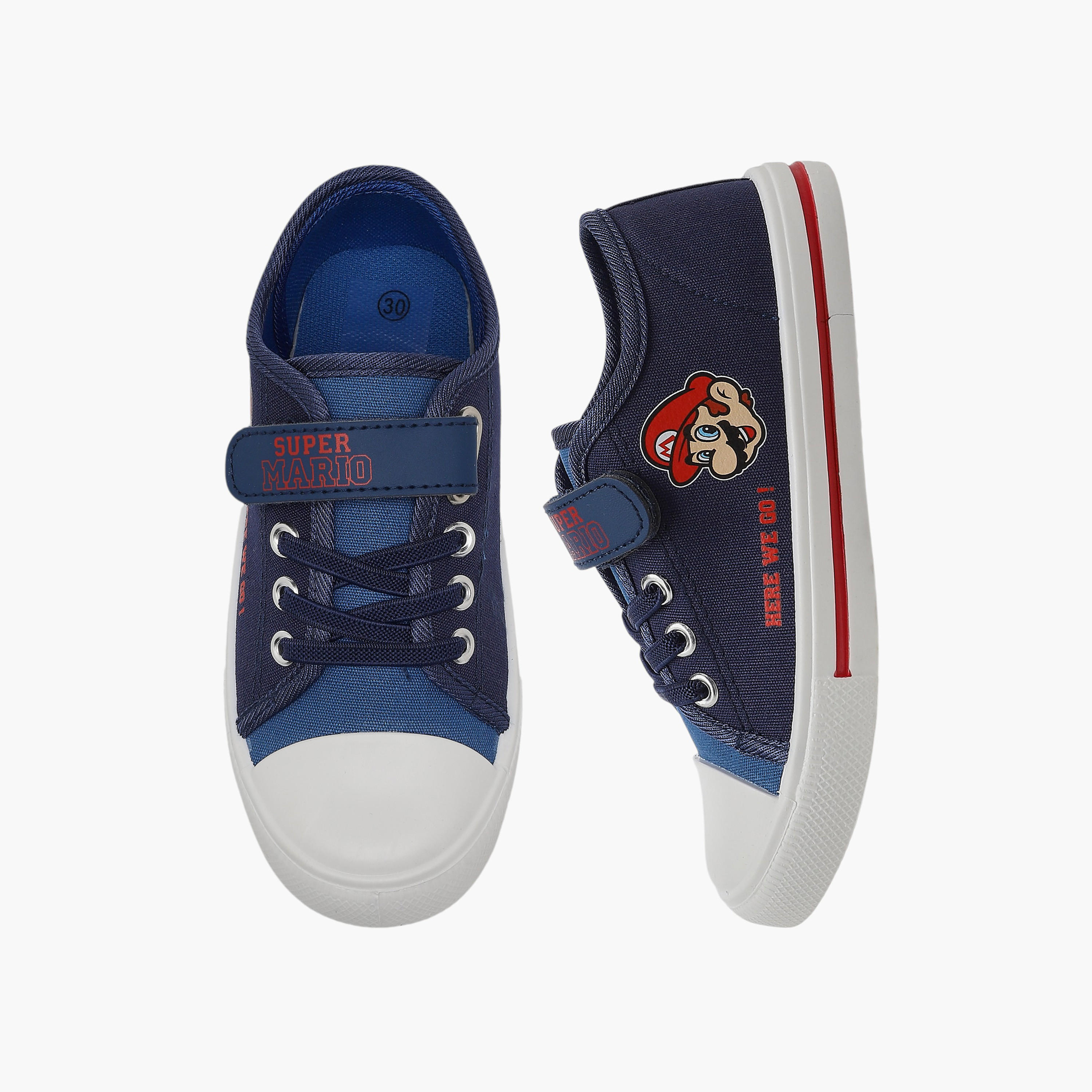 حذاء سنيكرز بطول الكاحل بشريط إغلاق لاصق للأولاد من سوبر ماريو-boys-shoes-sneakers-image-1