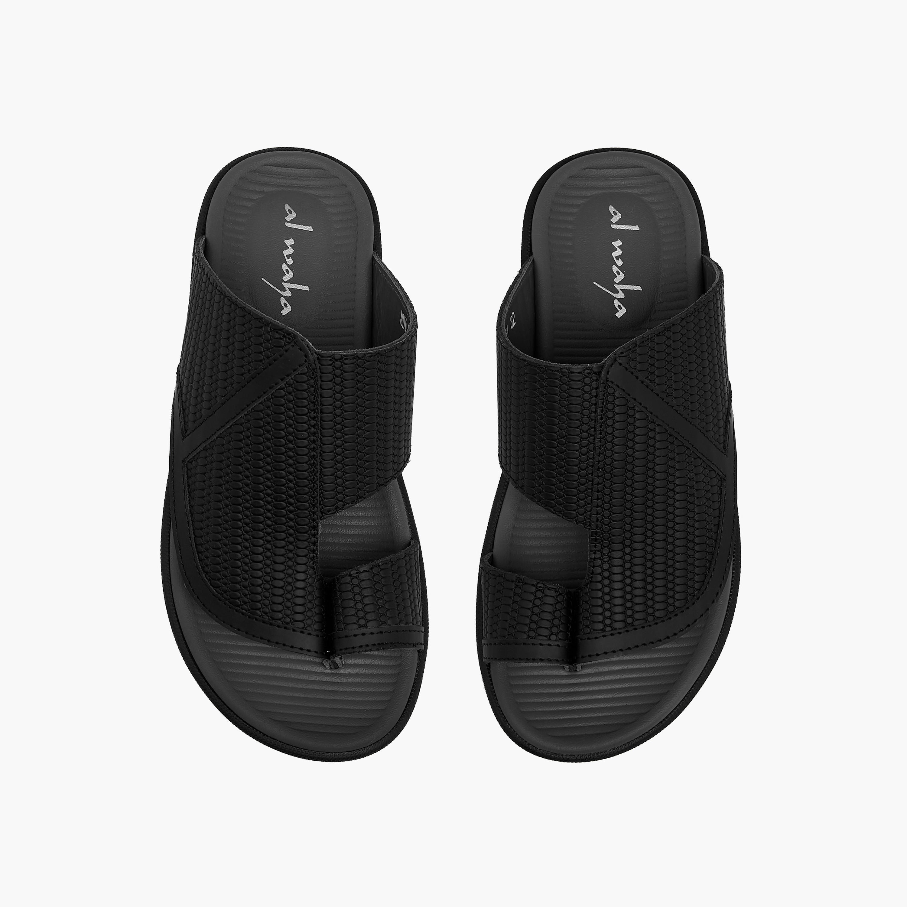 Al Waha Boys Toe Loop Detail Leather Arabic Sandals-boys-shoes-sandals-image-1