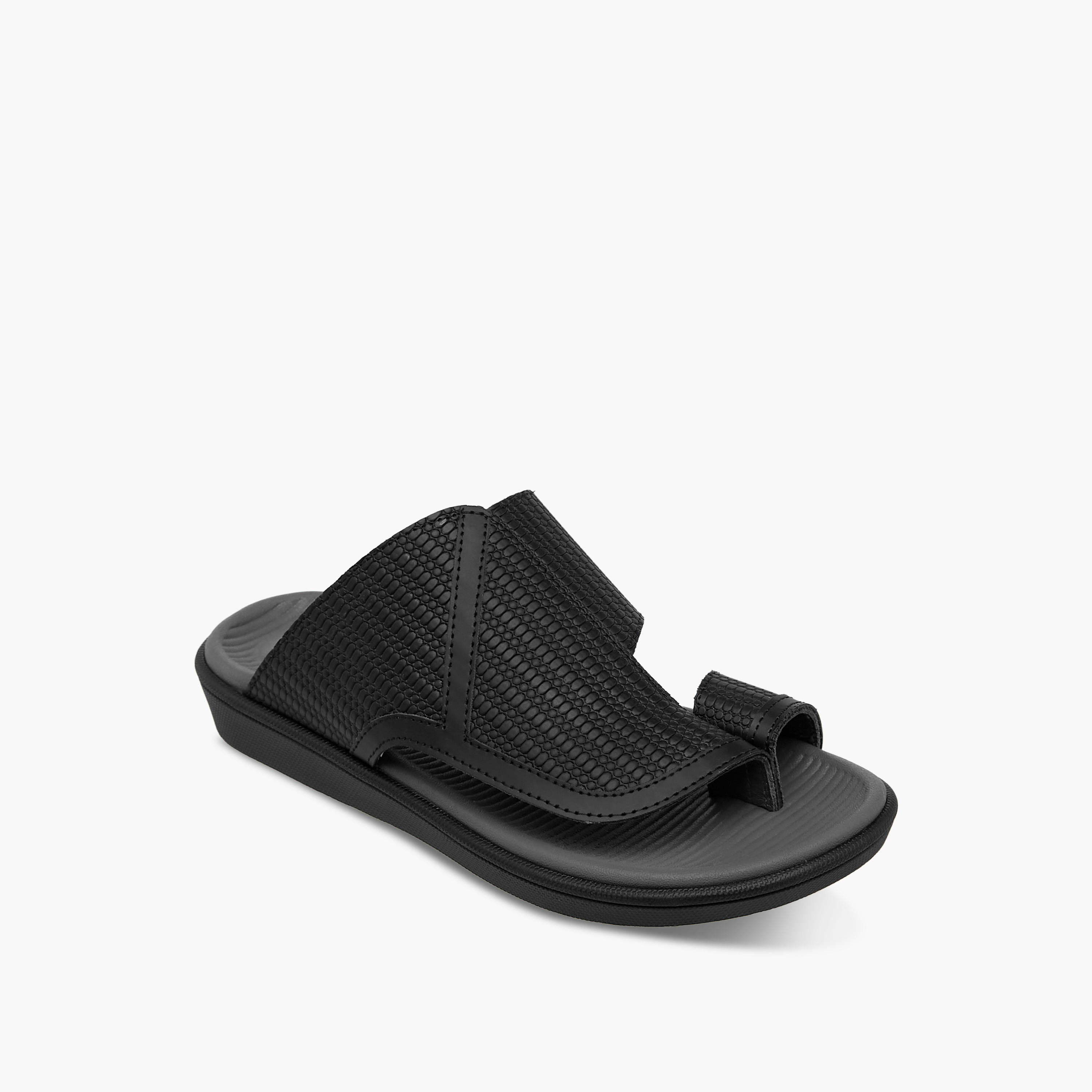 Al Waha Boys Toe Loop Detail Leather Arabic Sandals-boys-shoes-sandals-image-2