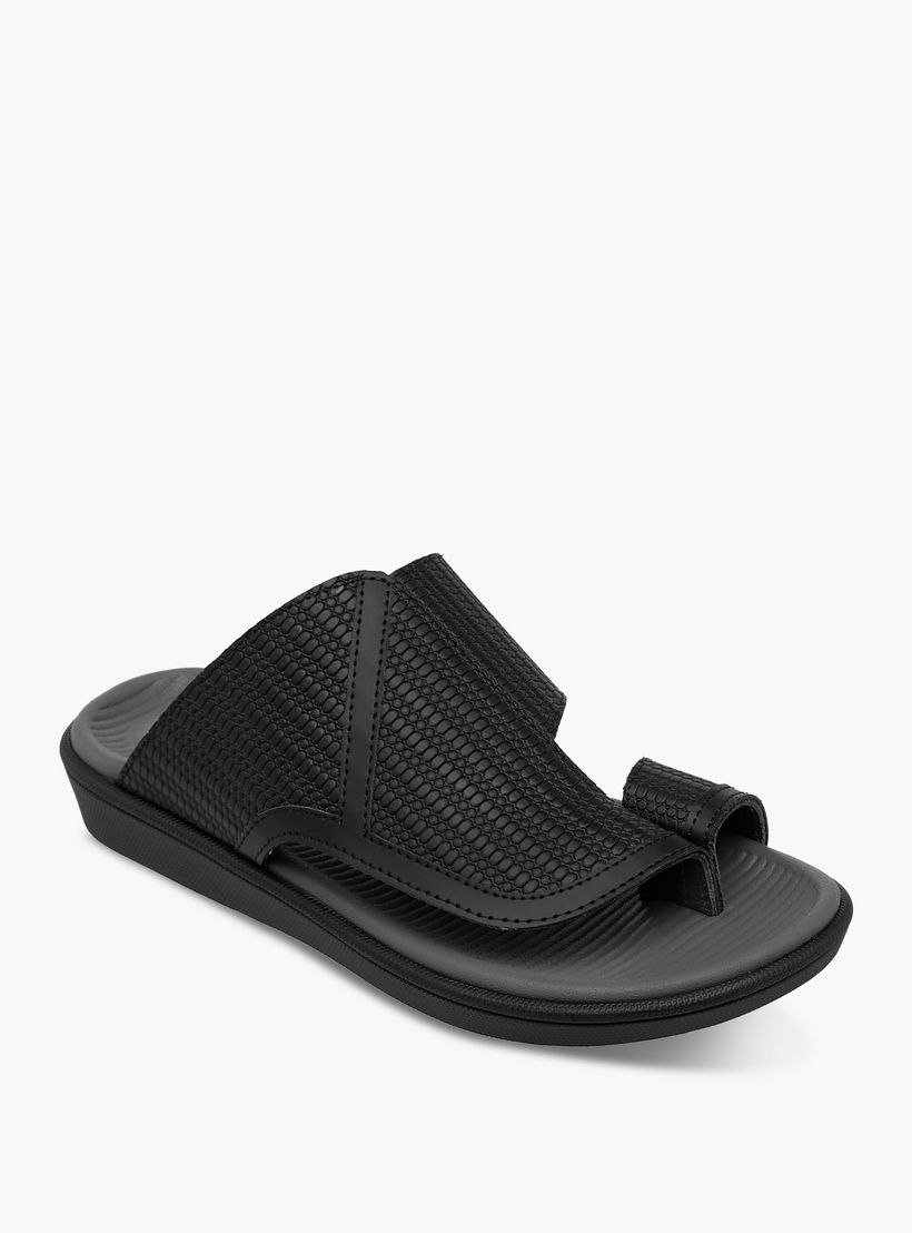 Al Waha Boys Toe Loop Detail Leather Arabic Sandals-boys-shoes-sandals-image-2