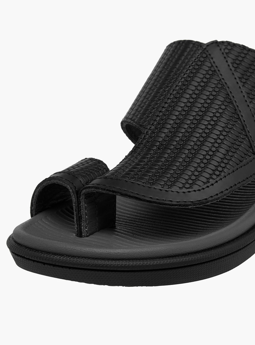 Al Waha Boys Toe Loop Detail Leather Arabic Sandals-boys-shoes-sandals-image-4