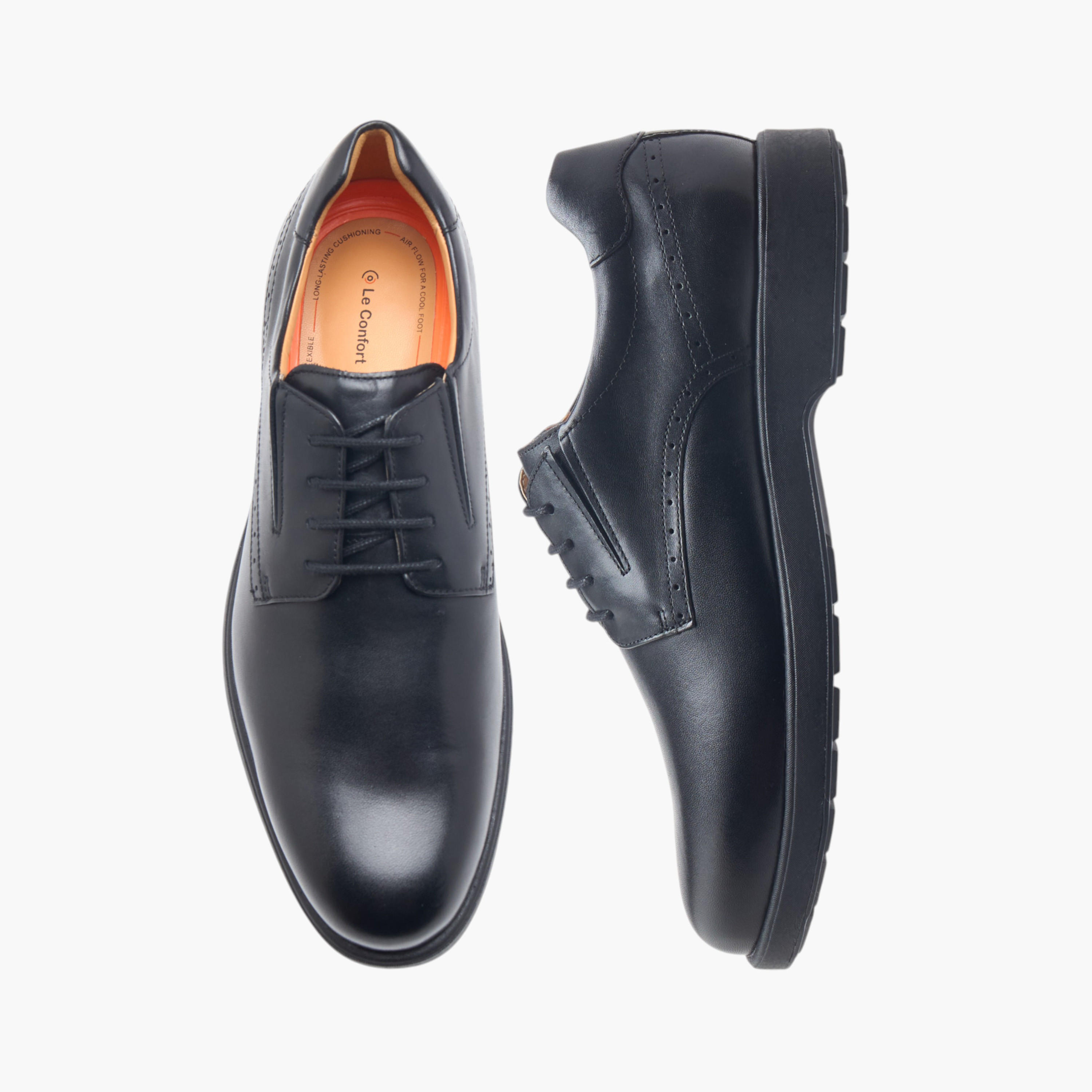 حذاء ديربي إير تيك جلد سادة برباط إغلاق من لو كونفورت-men-shoes-formalshoes-image-1