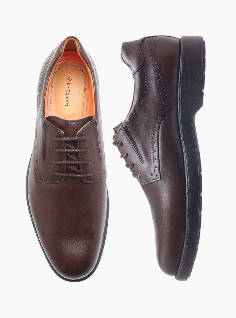 Le Confort Solid Leather Air Tech Derby Shoes with Lace-Up Closure-men-shoes-formalshoes-image-1