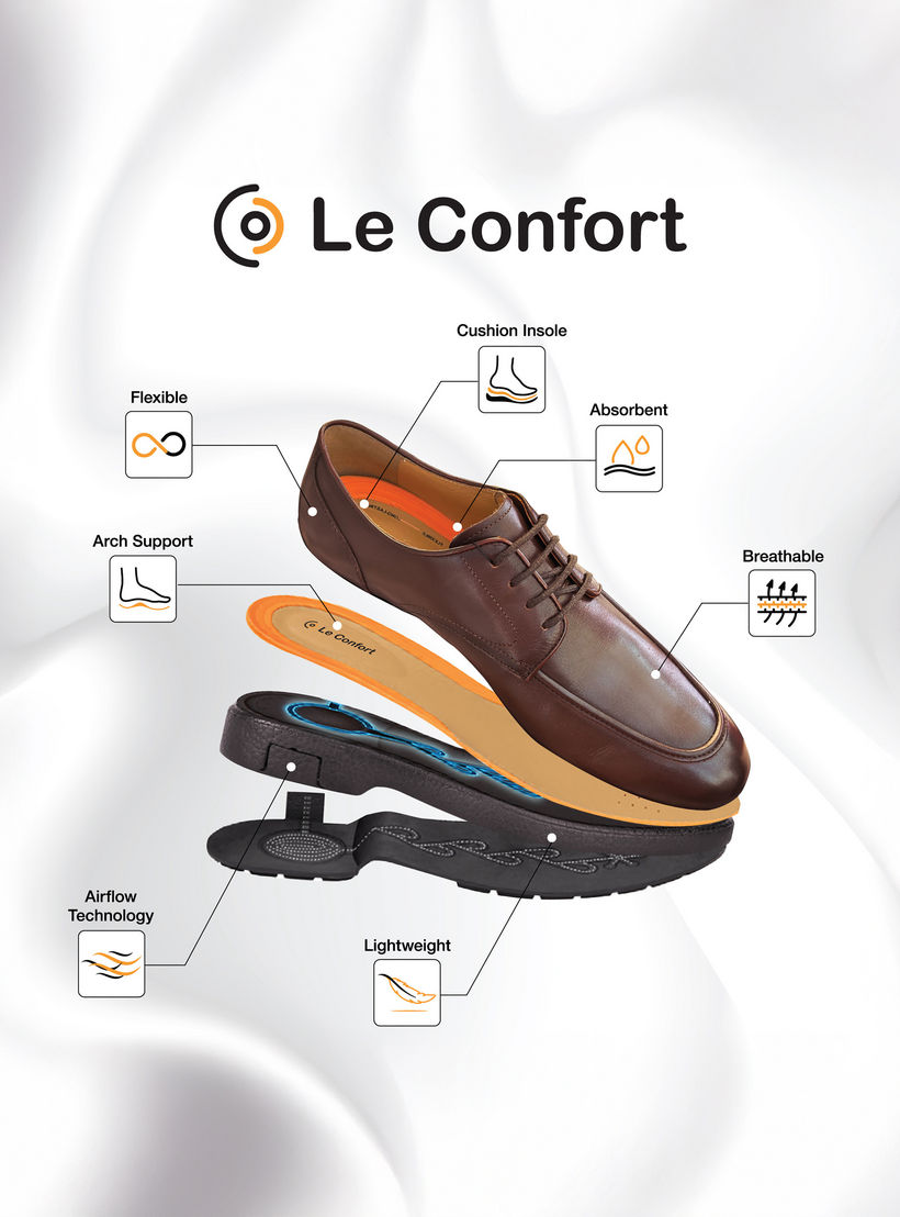 Le Confort Solid Leather Air Tech Derby Shoes with Lace-Up Closure-men-shoes-formalshoes-image-7