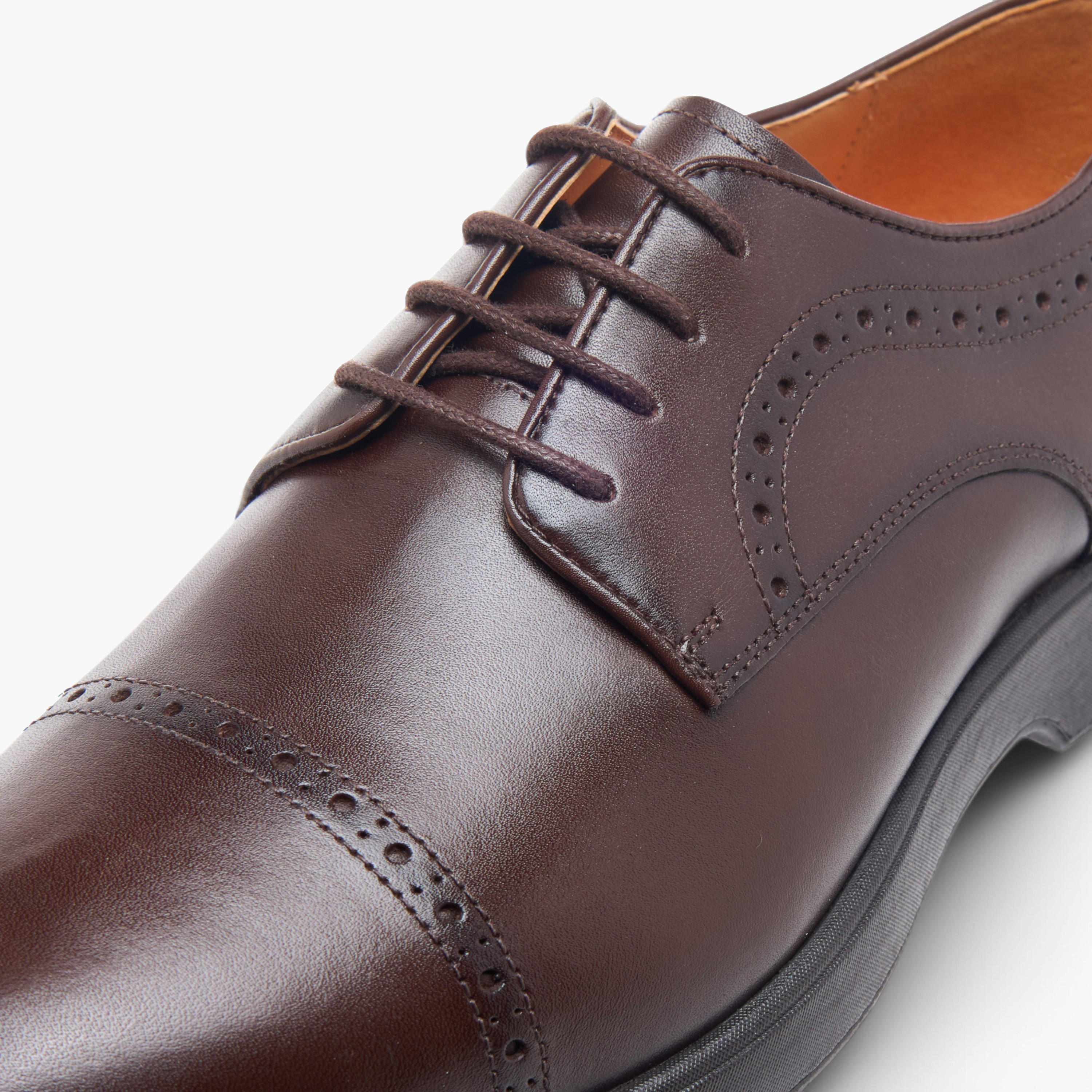 Le Confort Perforation Detail Leather Air Tech Derby Shoes with Lace-Up Closure-men-shoes-formalshoes-image-4
