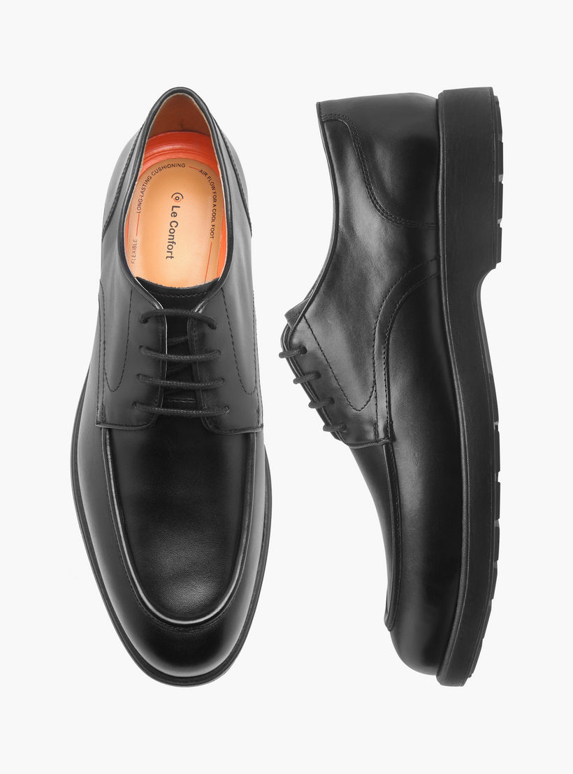 Le Confort Textured Leather Air Tech Derby Shoes with Lace-Up Closure-men-shoes-formalshoes-image-1