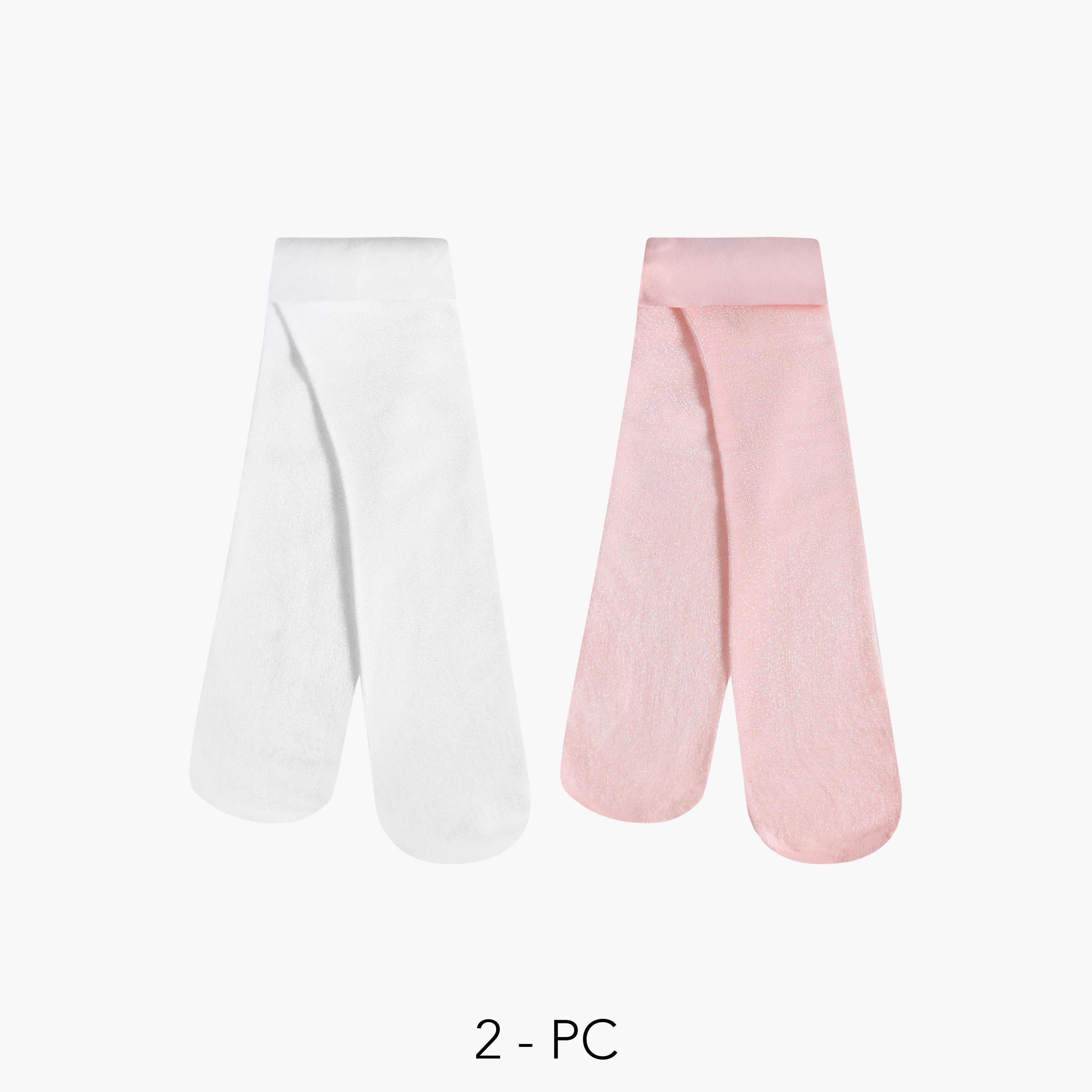 Pack of 2 Celeste Girls Tights with Elasticated Waistband-girls-accessories-socks-image-1