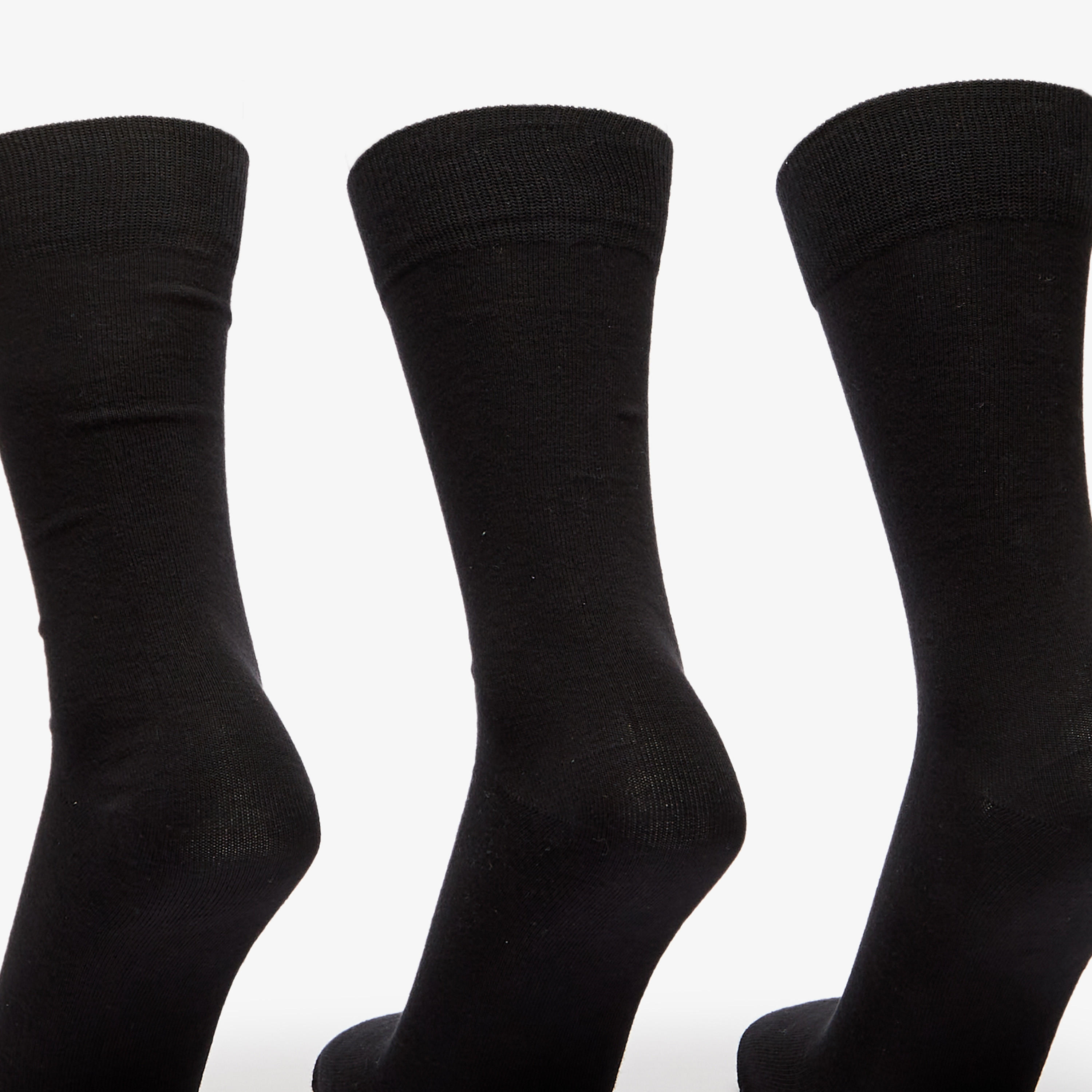 Gloo Solid Crew Length Socks - Set of 3-men-socks-image-2