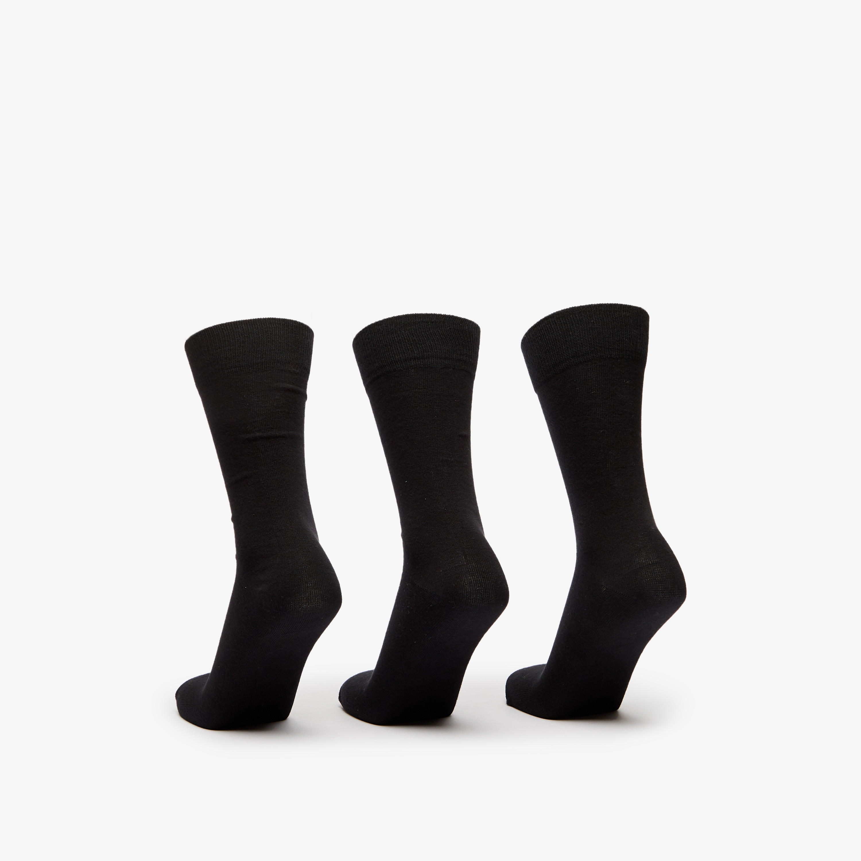 Gloo Solid Crew Length Socks - Set of 3-men-socks-image-3